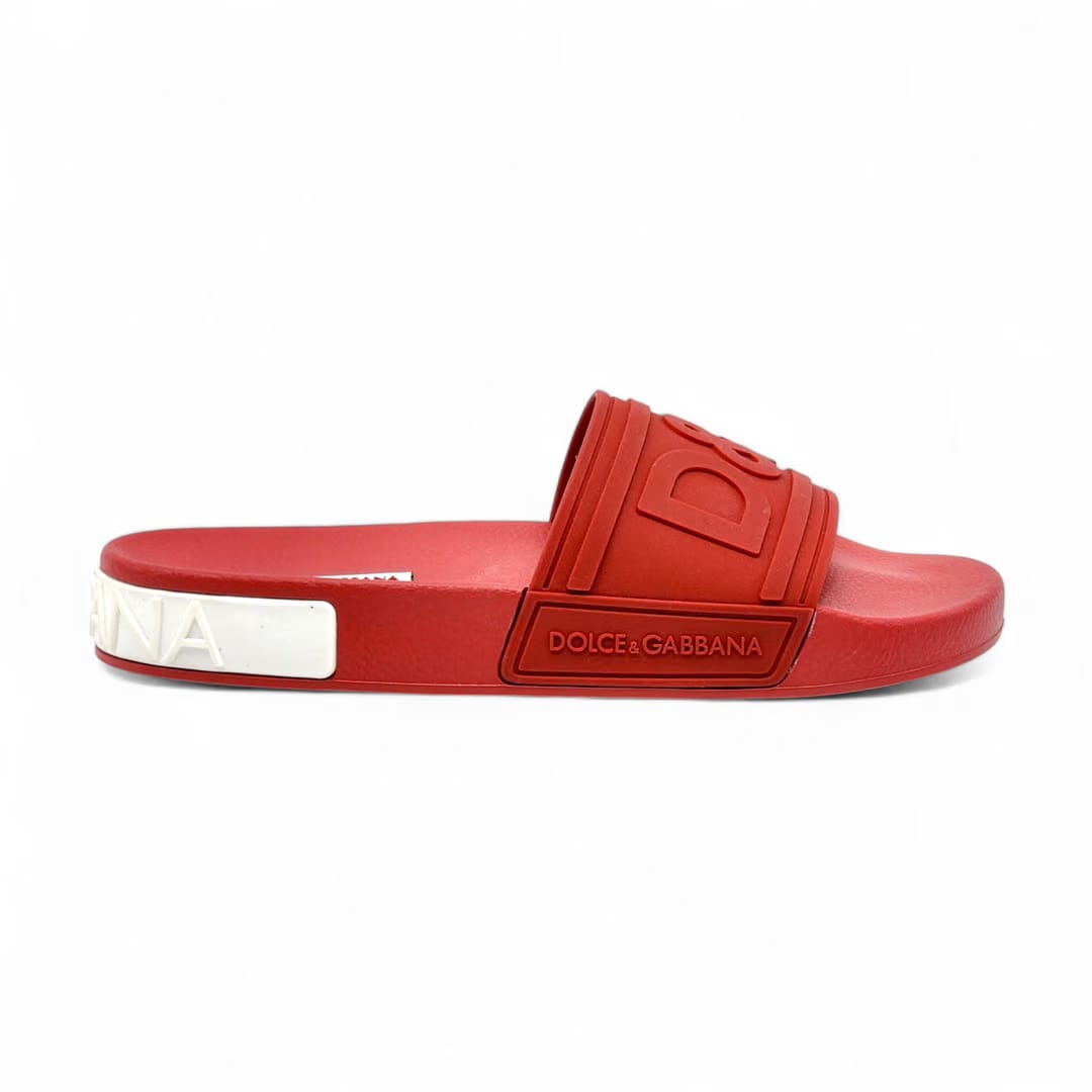 Dolce & Gabbana - Logo-Detailed Rubber Slides - Red