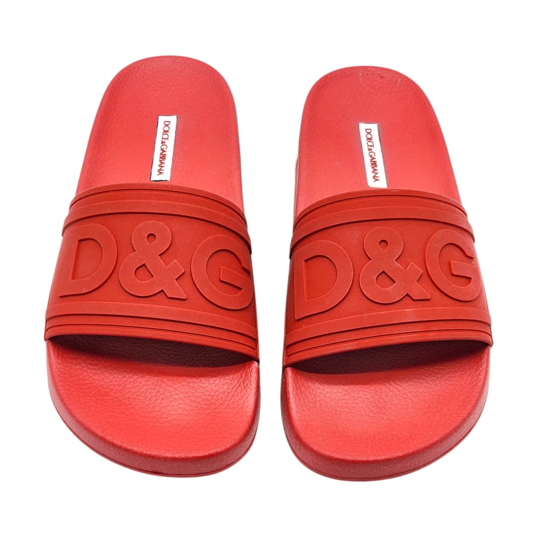 Dolce & Gabbana - Logo-Detailed Rubber Slides - Red