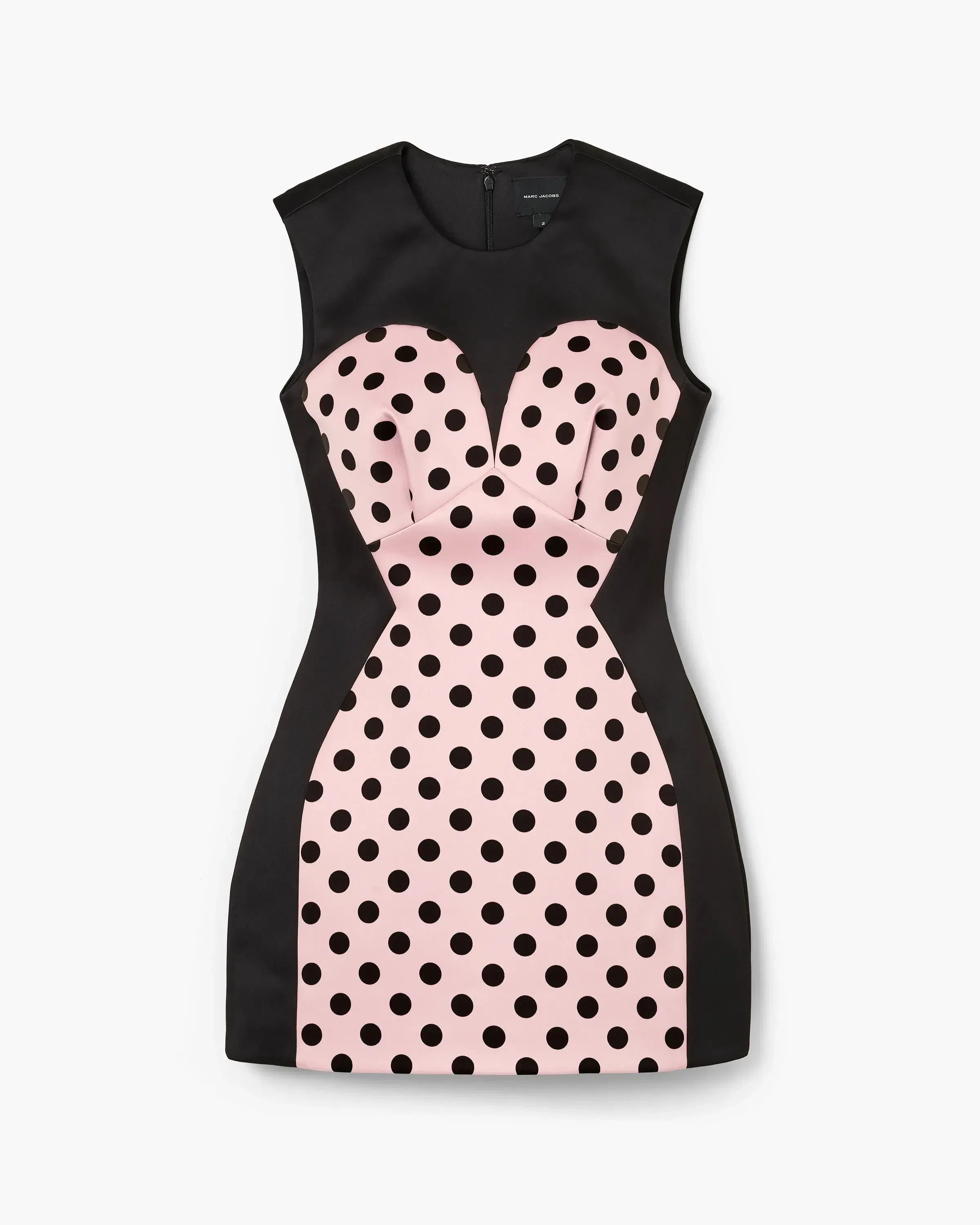 Seamed Up Dots Satin Dress