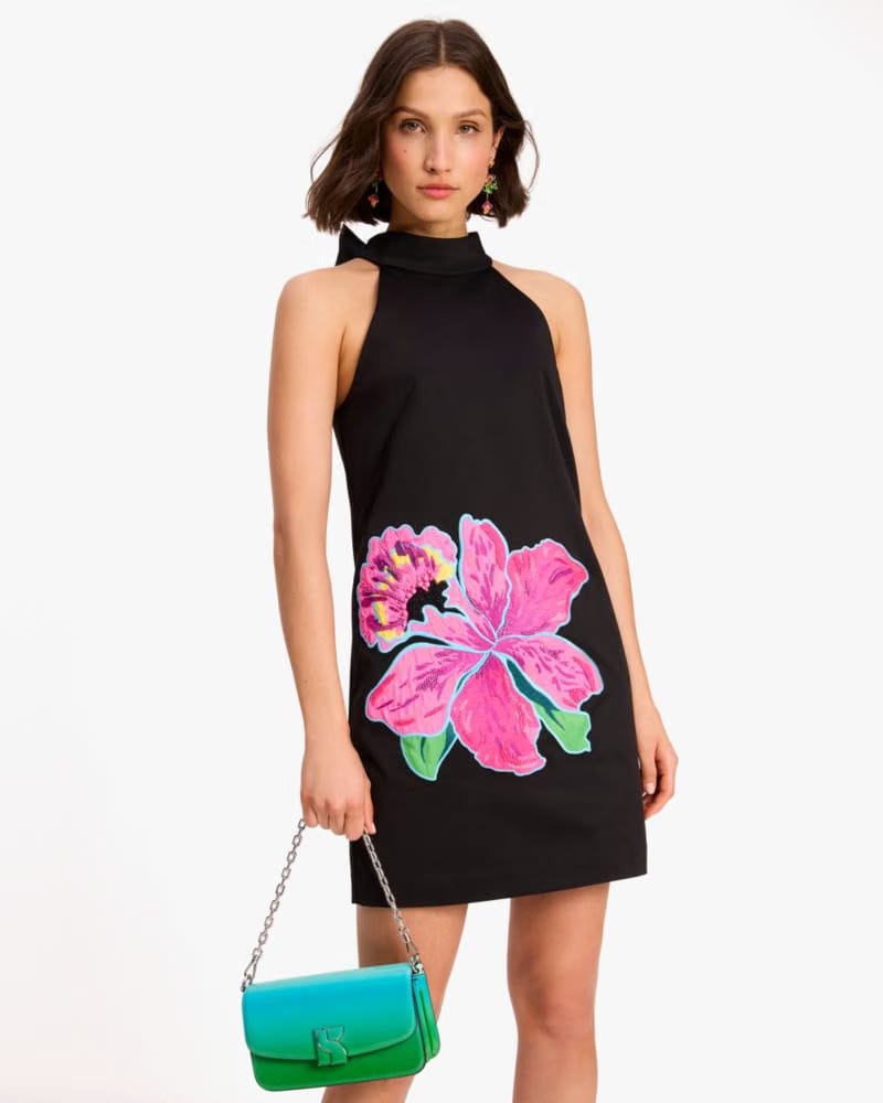 Floral Appliqué Shift Dress