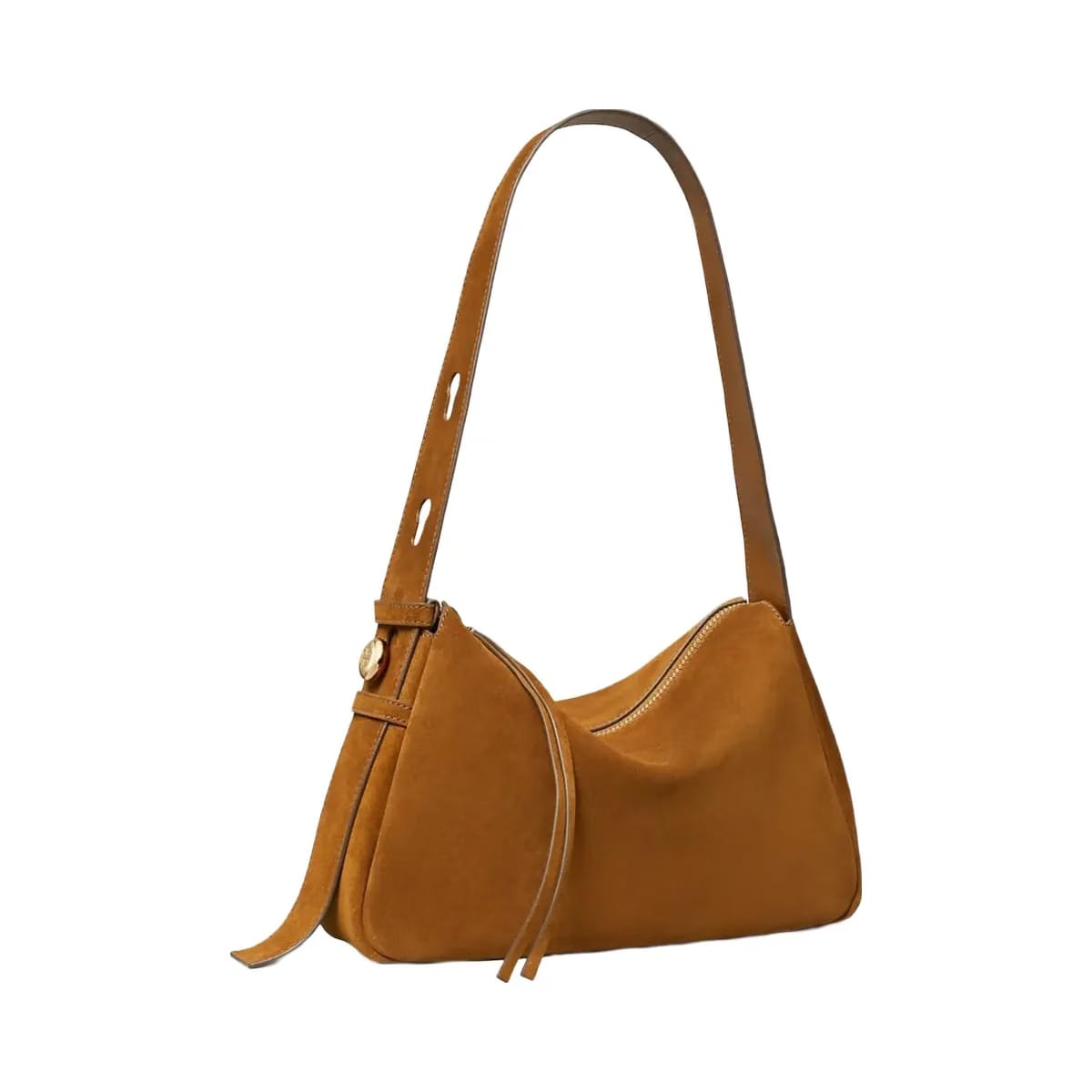 Tory Burch Romy Suede Shoulder Bag Caramel