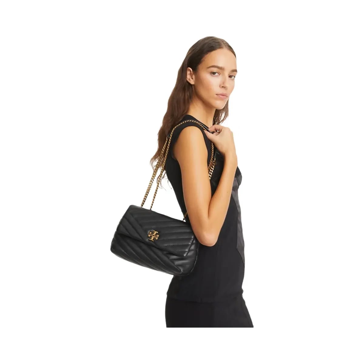 Tory Burch Small Kira Chevron Shoulder Bag Black