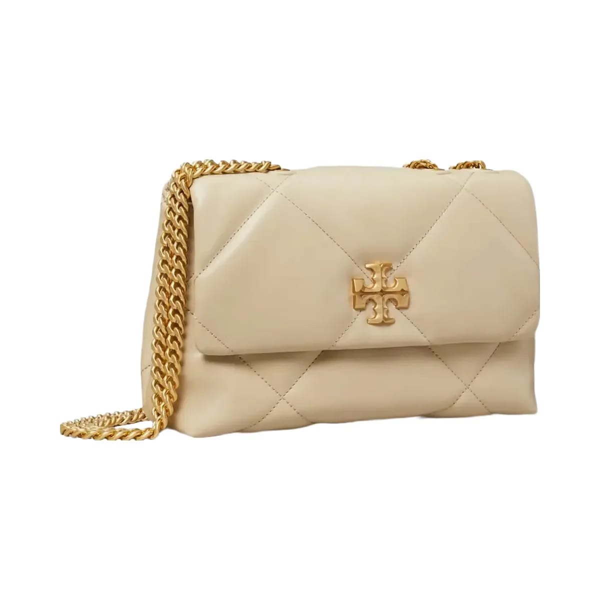 Tory Burch Small Kira Diamond Quilt Shoulder Bag Light Stone