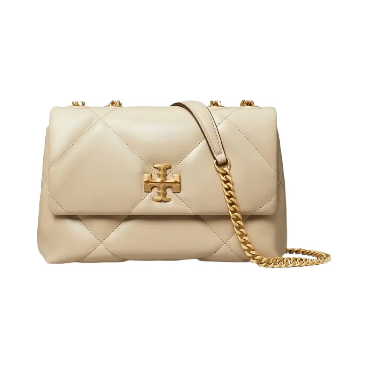 Tory Burch Small Kira Diamond Quilt Shoulder Bag Light Stone