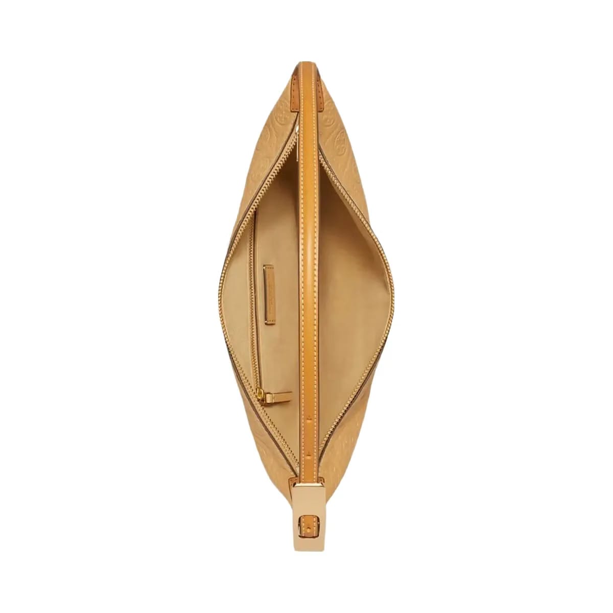 Tory Burch T Monogram Pebbled Small Balloon Bag Biscotti