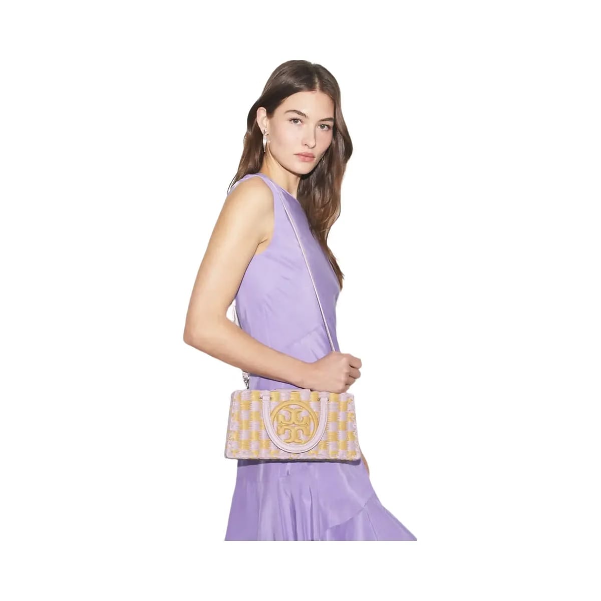 Tory Burch Ella Hand-Crocheted East-West Tote Pale Purple