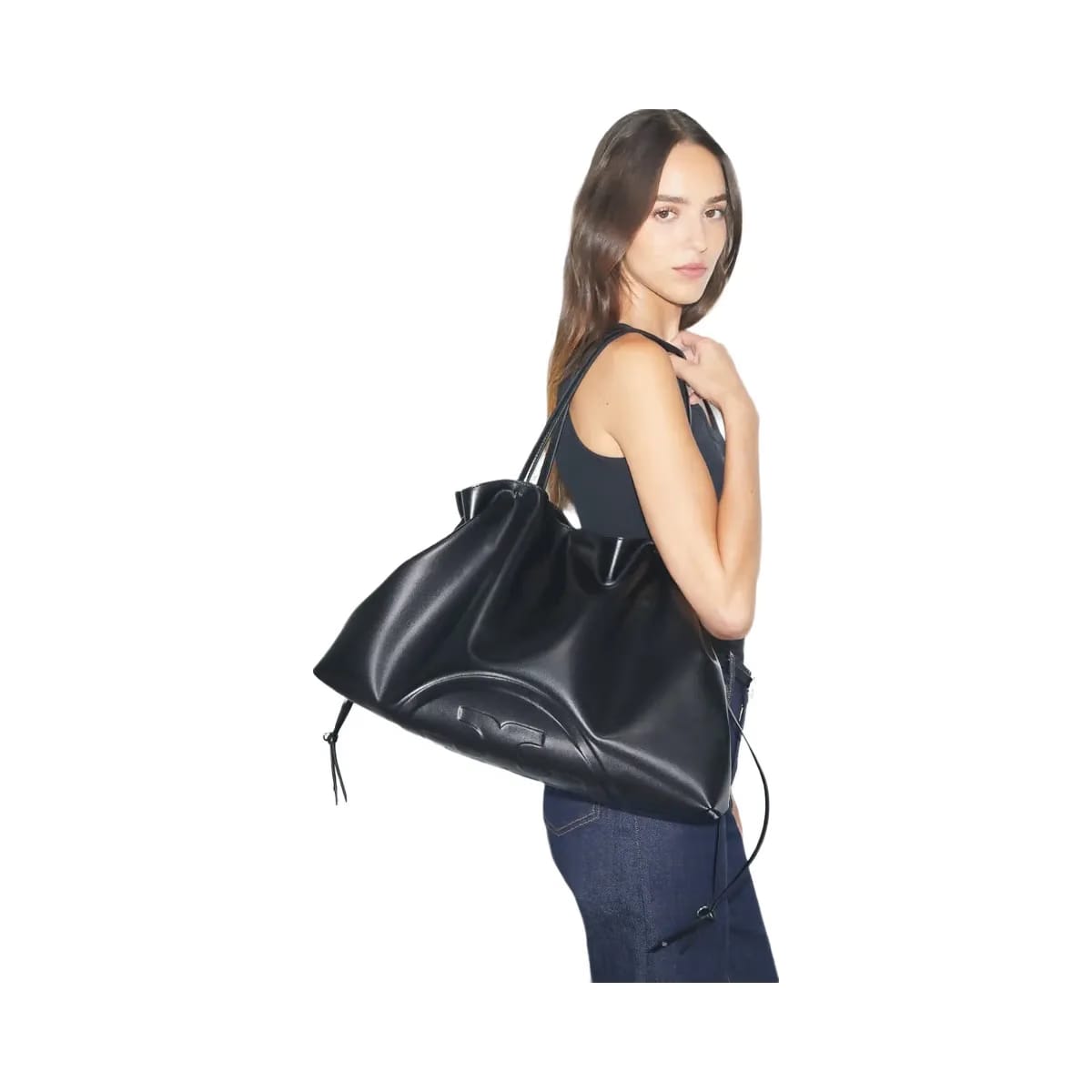 Tory Burch Ella natuura Drawstring Tote Black