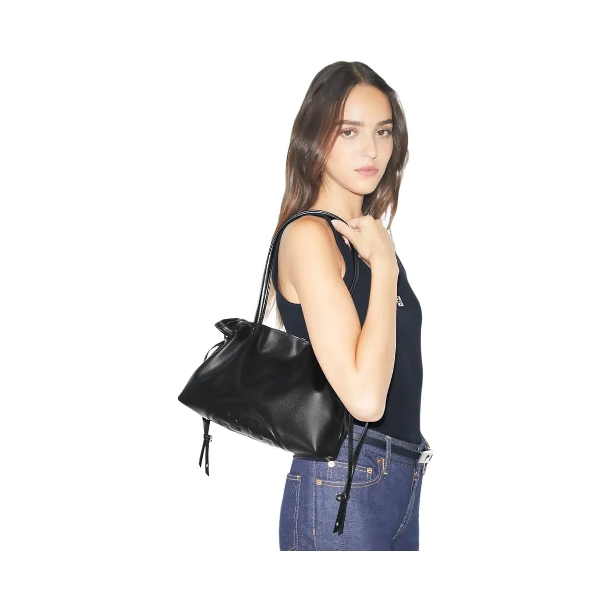 Tory Burch Small Ella natuura Drawstring Tote Black