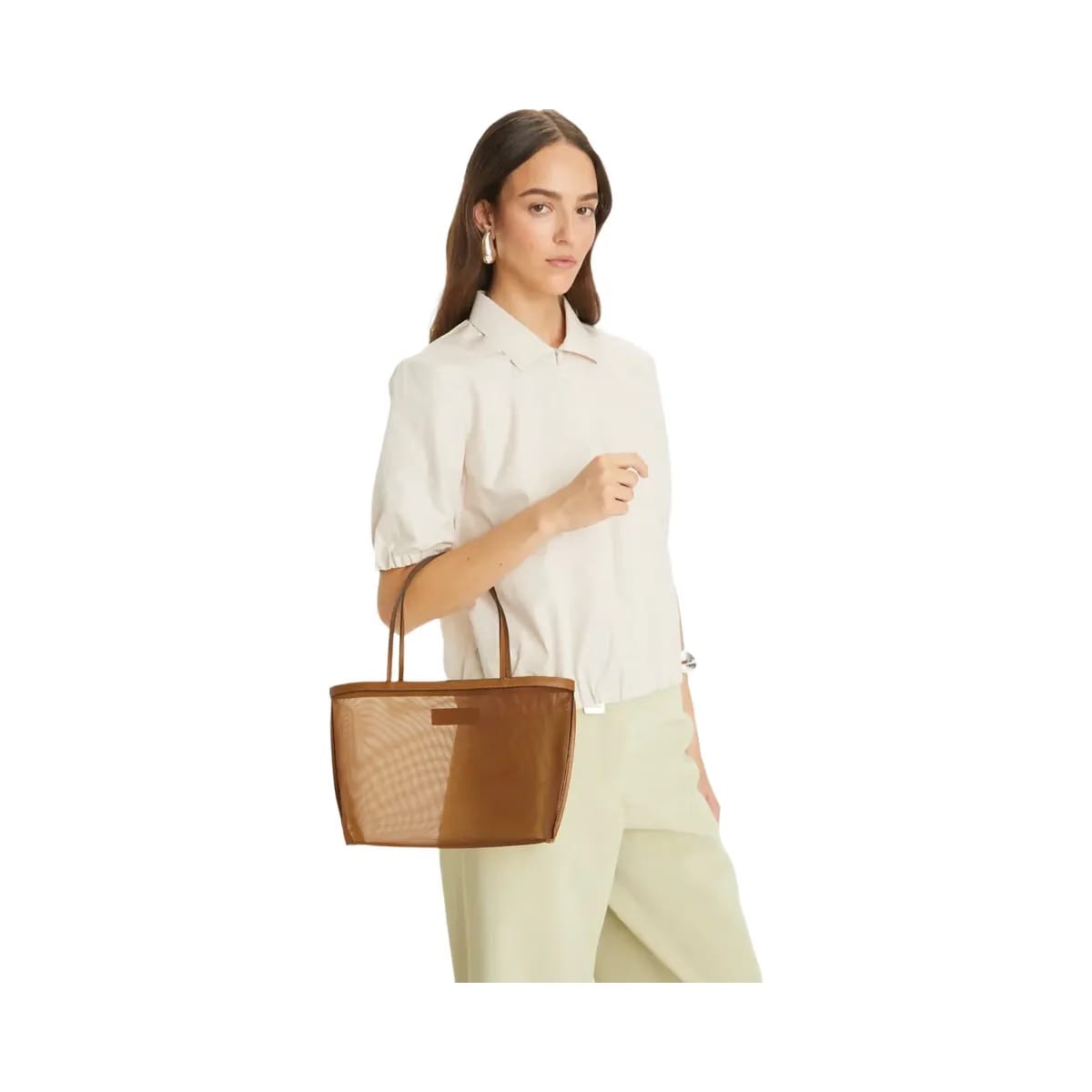 Tory Burch Mesh Tote Cuoio