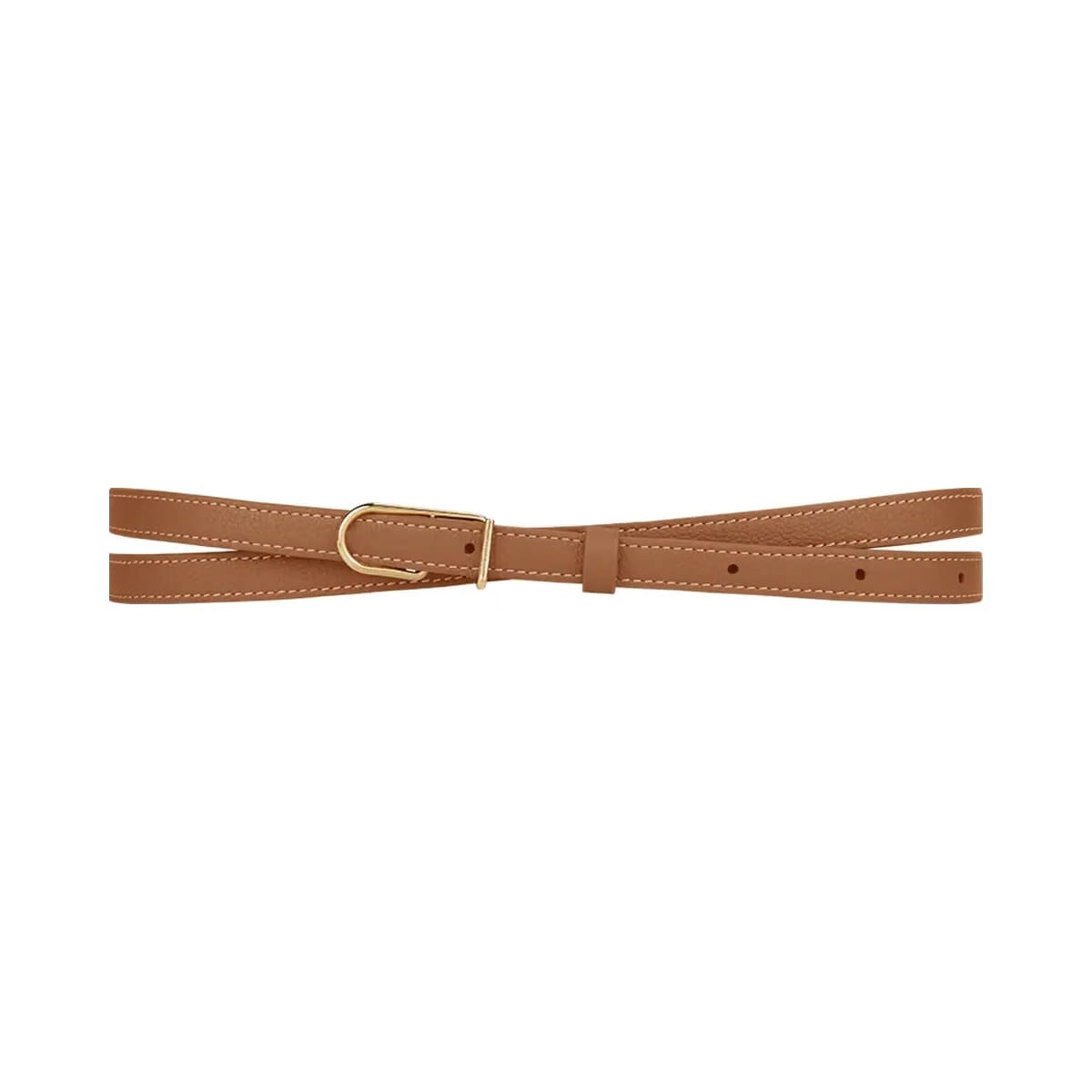 Polene Thin Umi Belt Textured Camel