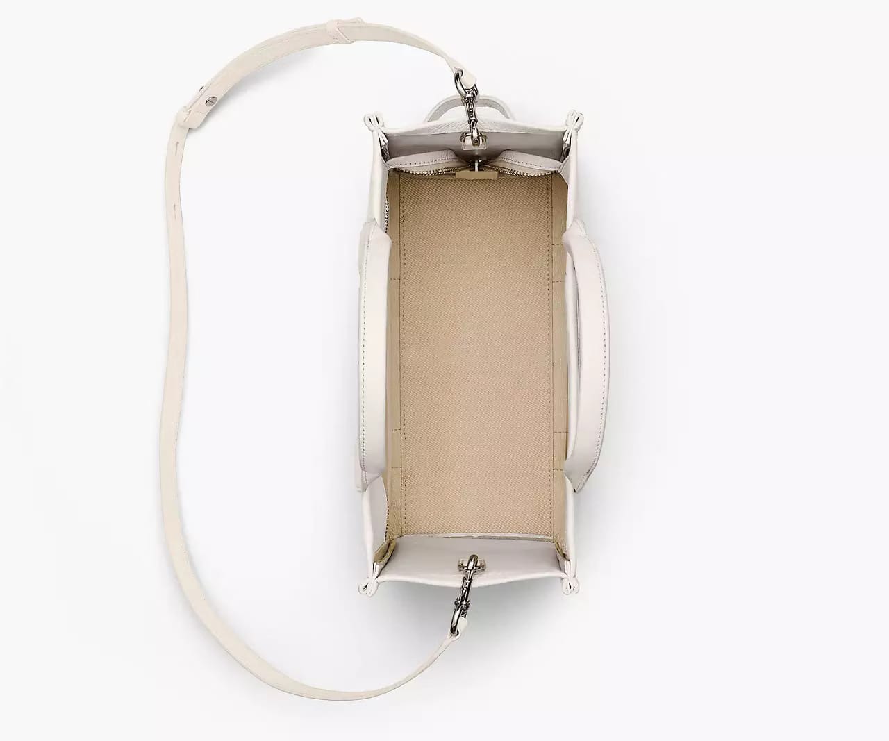 Marc Jacobs The Leather Medium Tote Bag 'Cotton/Silver'