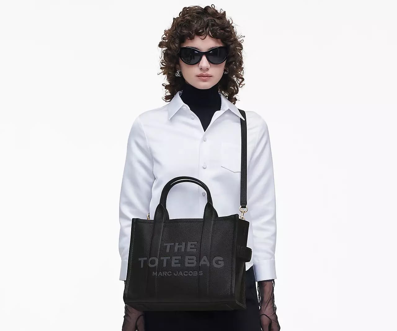 Marc Jacobs The Leather Medium Tote Bag 'Black'