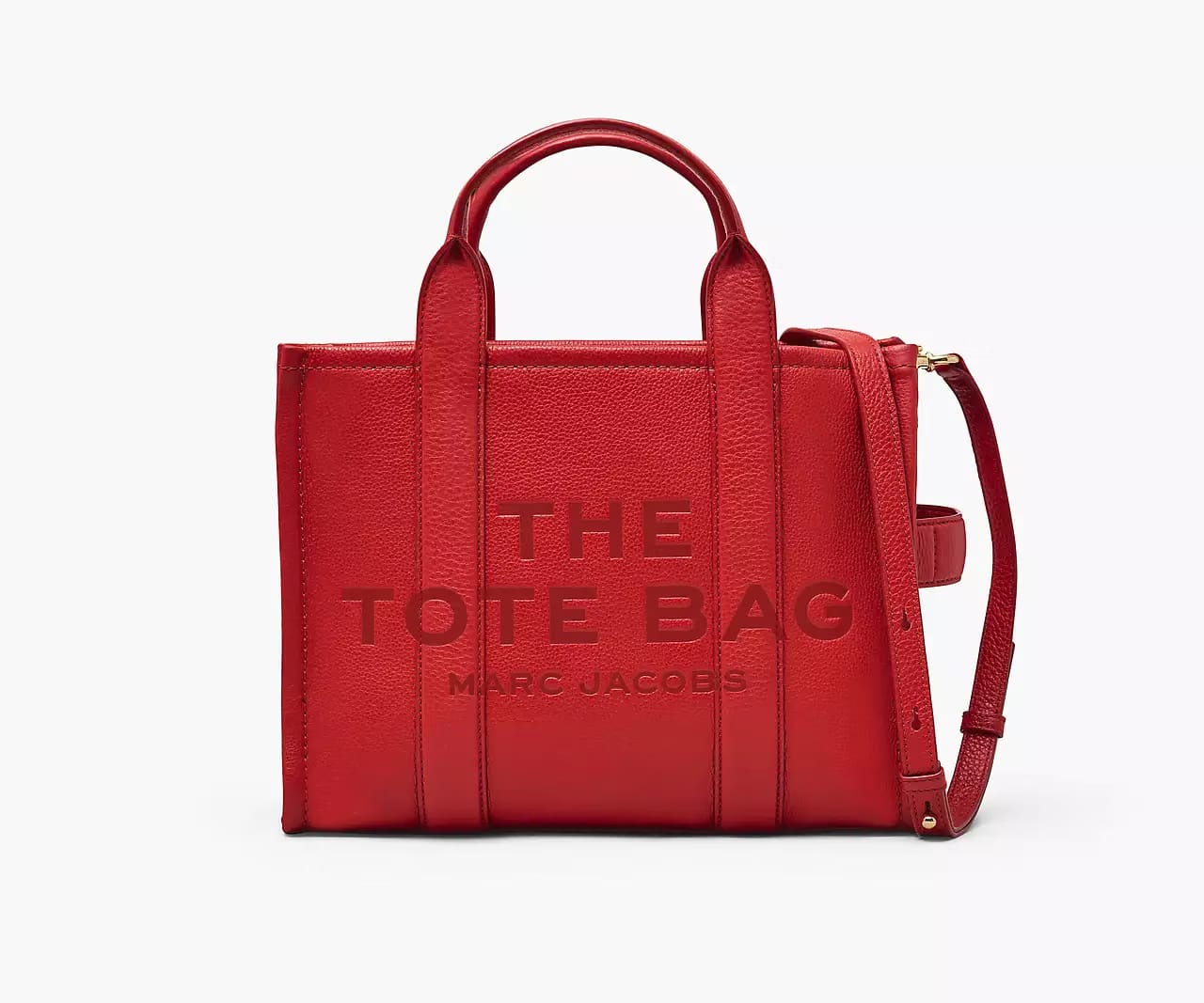 Marc Jacobs The Leather Medium Tote Bag 'True Red'