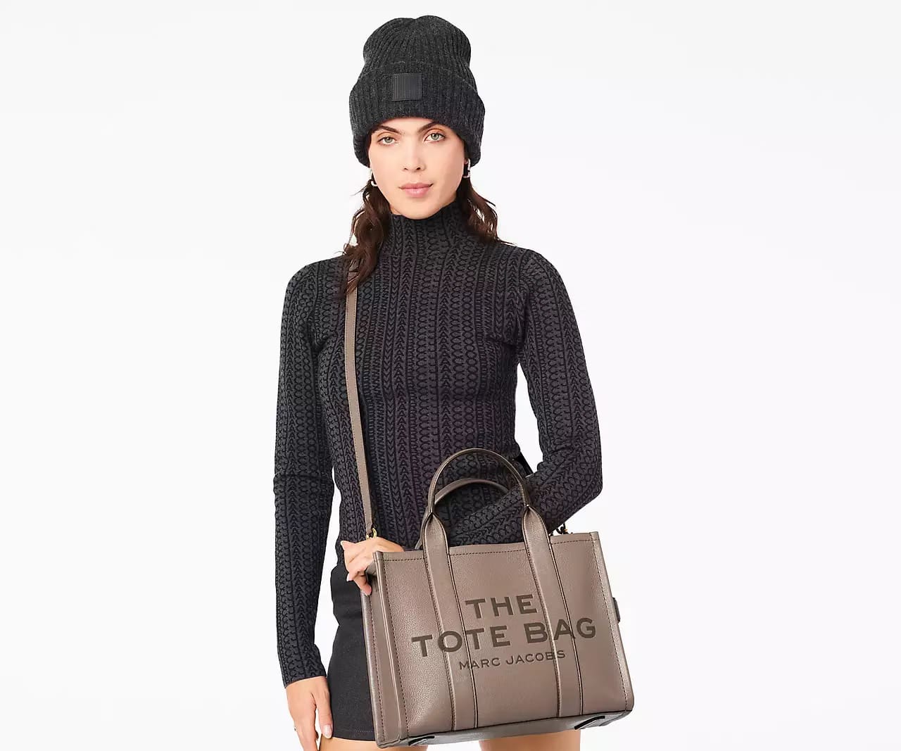 Marc Jacobs The Leather Medium Tote Bag 'Cement'