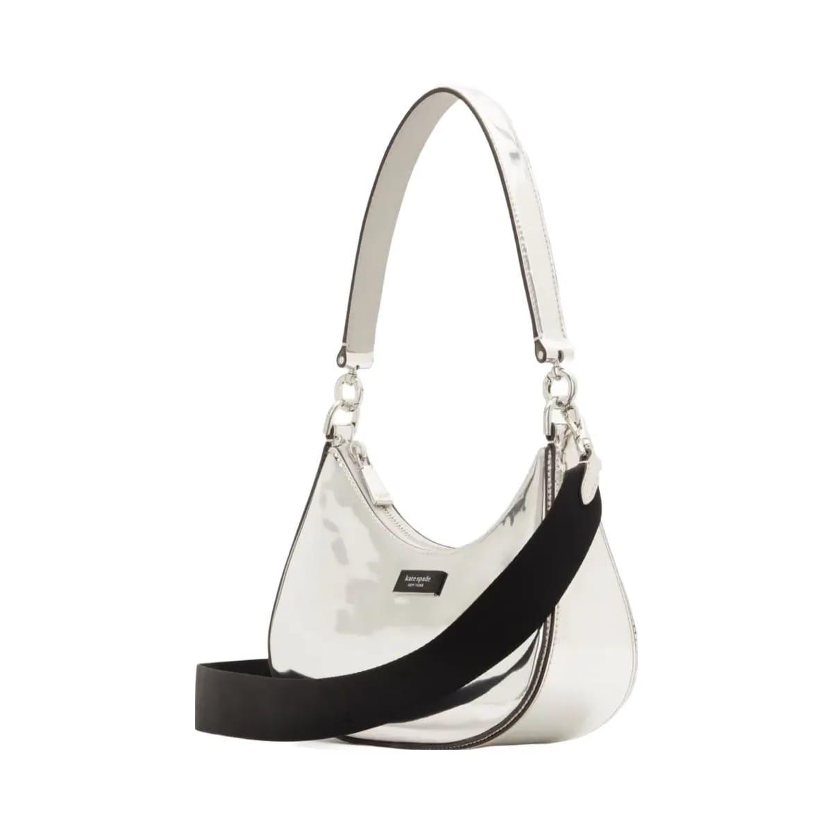 Kate Spade Sam Icon Metallic Small Convertible Crossbody Silver