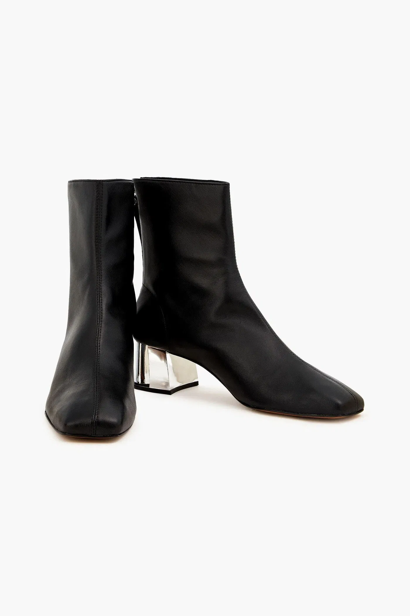 Maje Leather Ankle Boots Black Women's