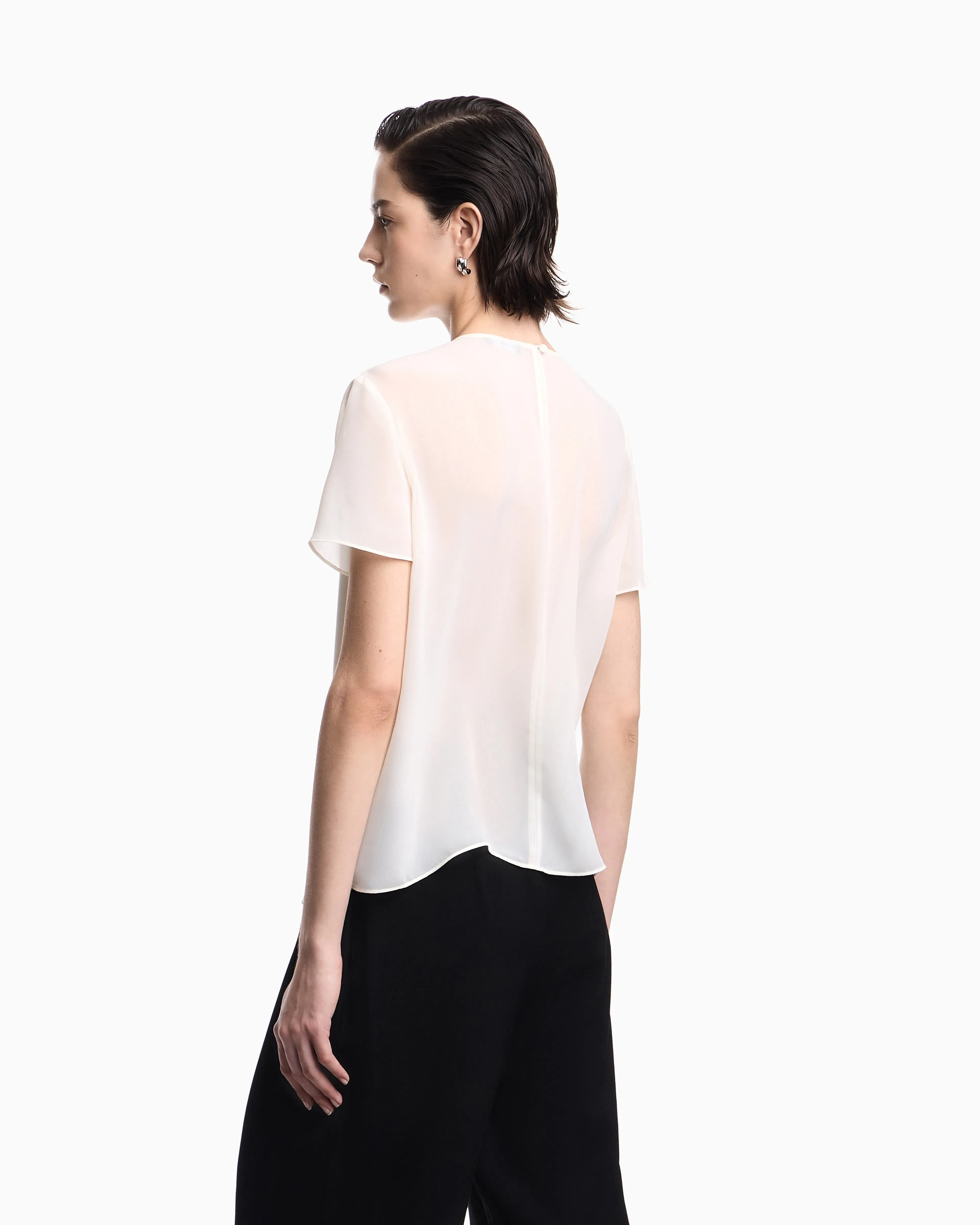 Emporio Armani Two-piece technical georgette blouse