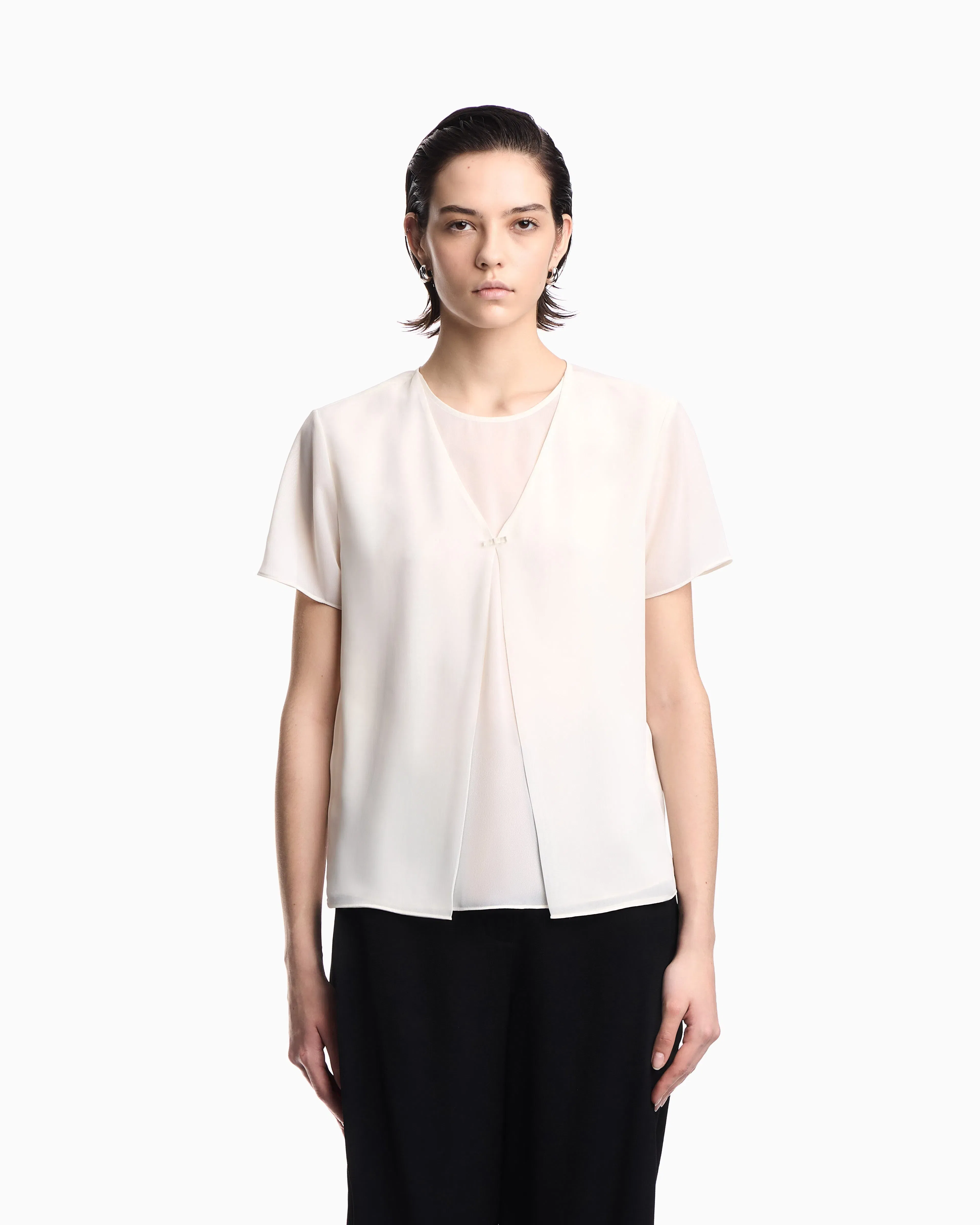 Emporio Armani Two-piece technical georgette blouse