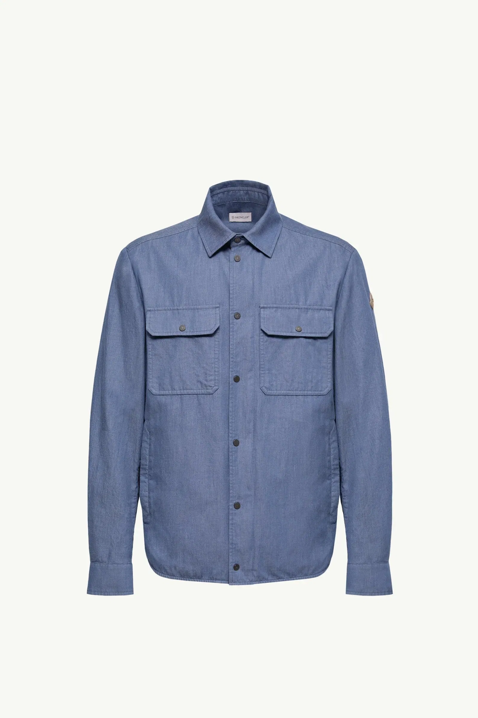 Moncler Denim Shirt Jacket Sky Blue Sky Blue