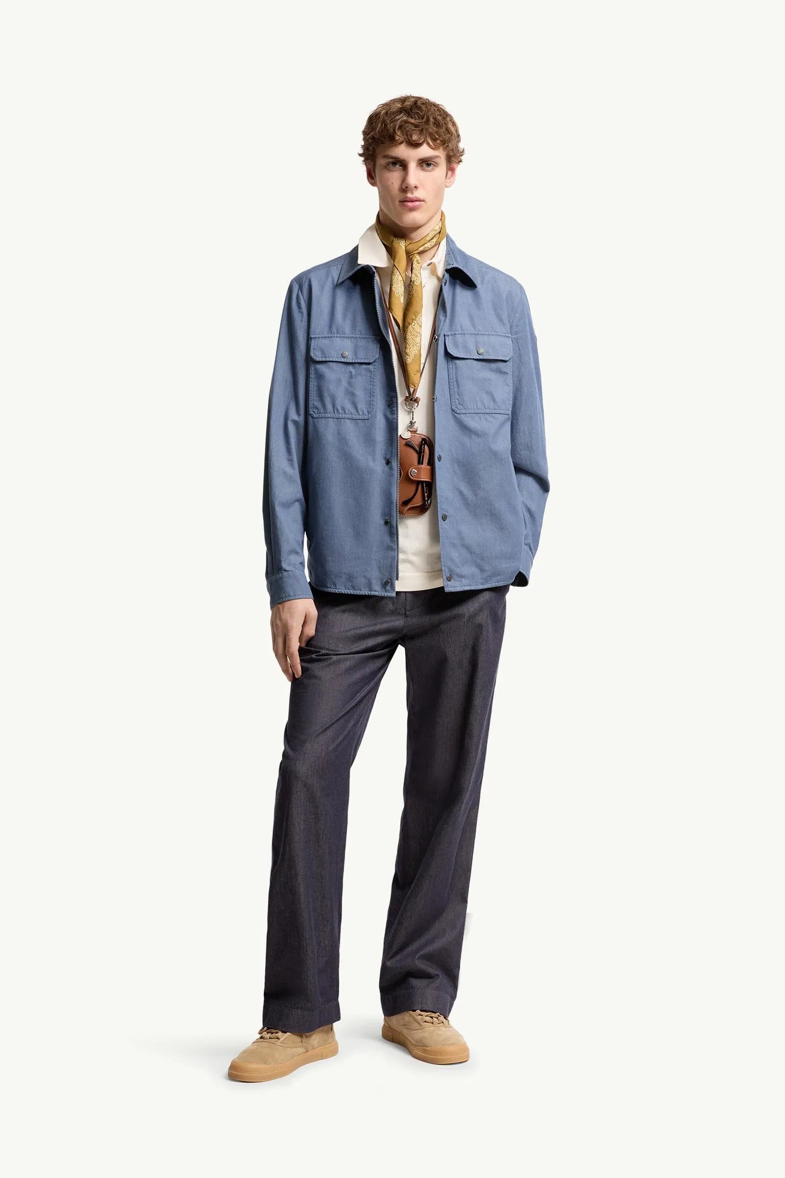 Moncler Denim Shirt Jacket Sky Blue Sky Blue