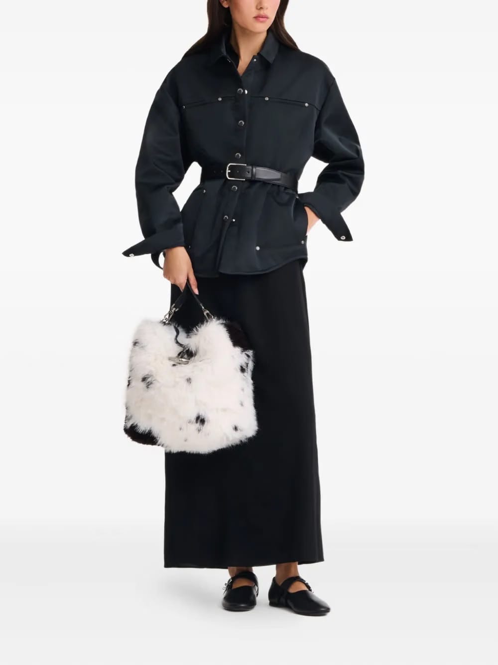Le Roseau faux-fur clasp shoulder bag