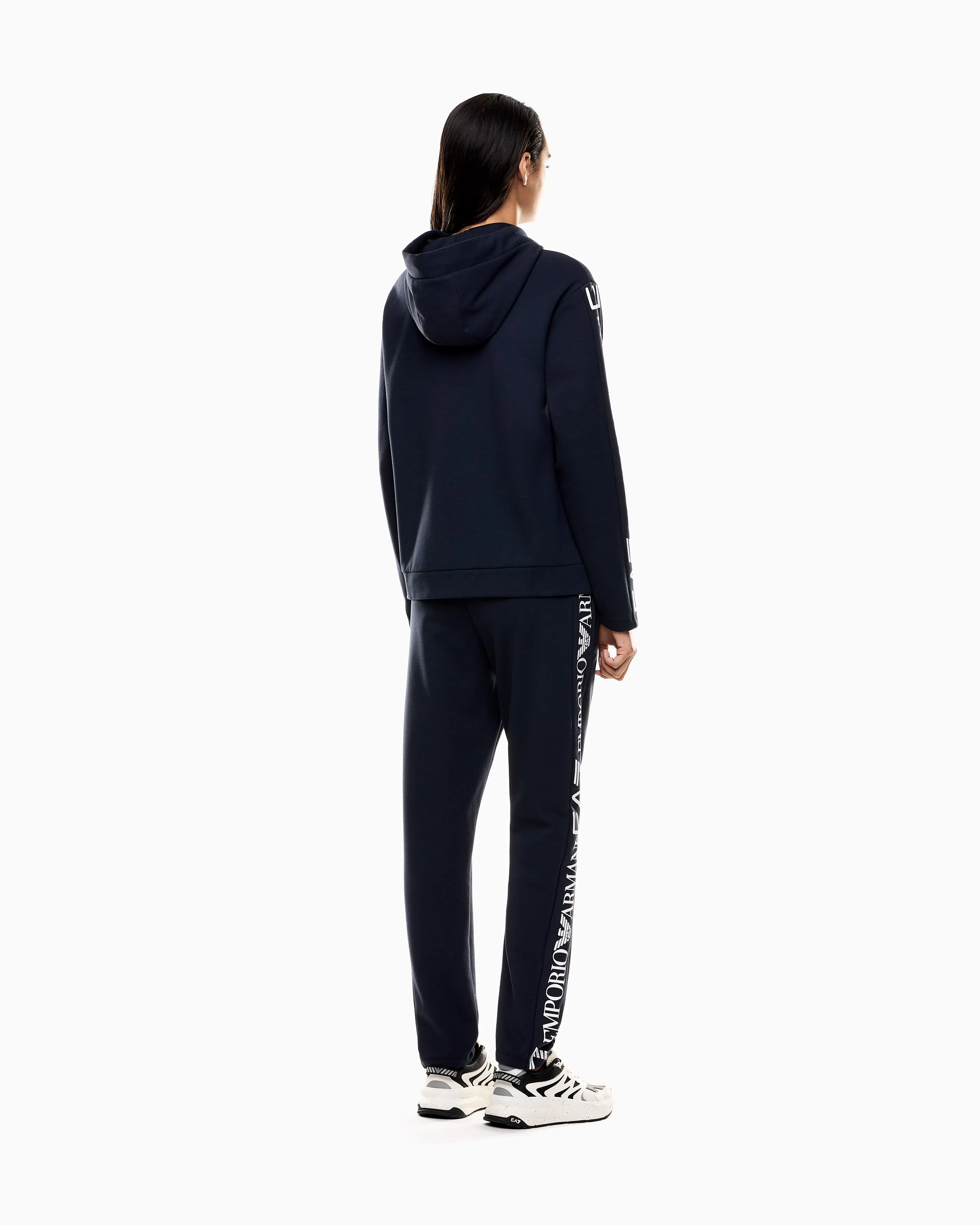 EA7 Logo suit in jersey with hoodie and jogger pants Tracksuit