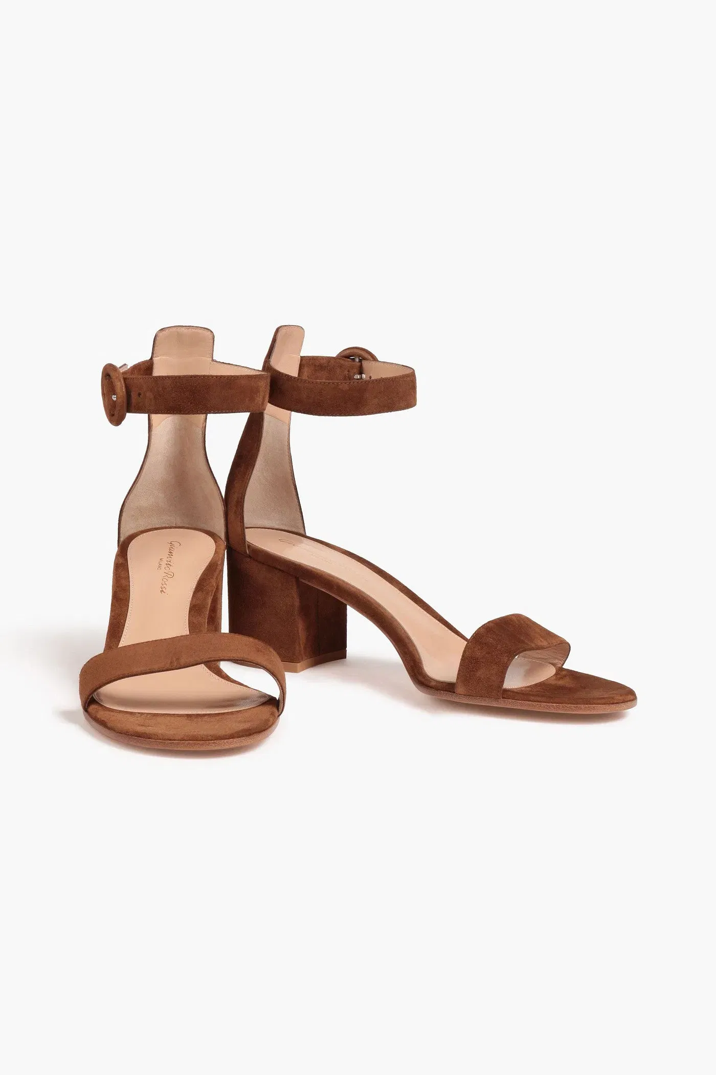 Gianvito Rossi Versilia 60 Suede Sandals Light Brown Women's
