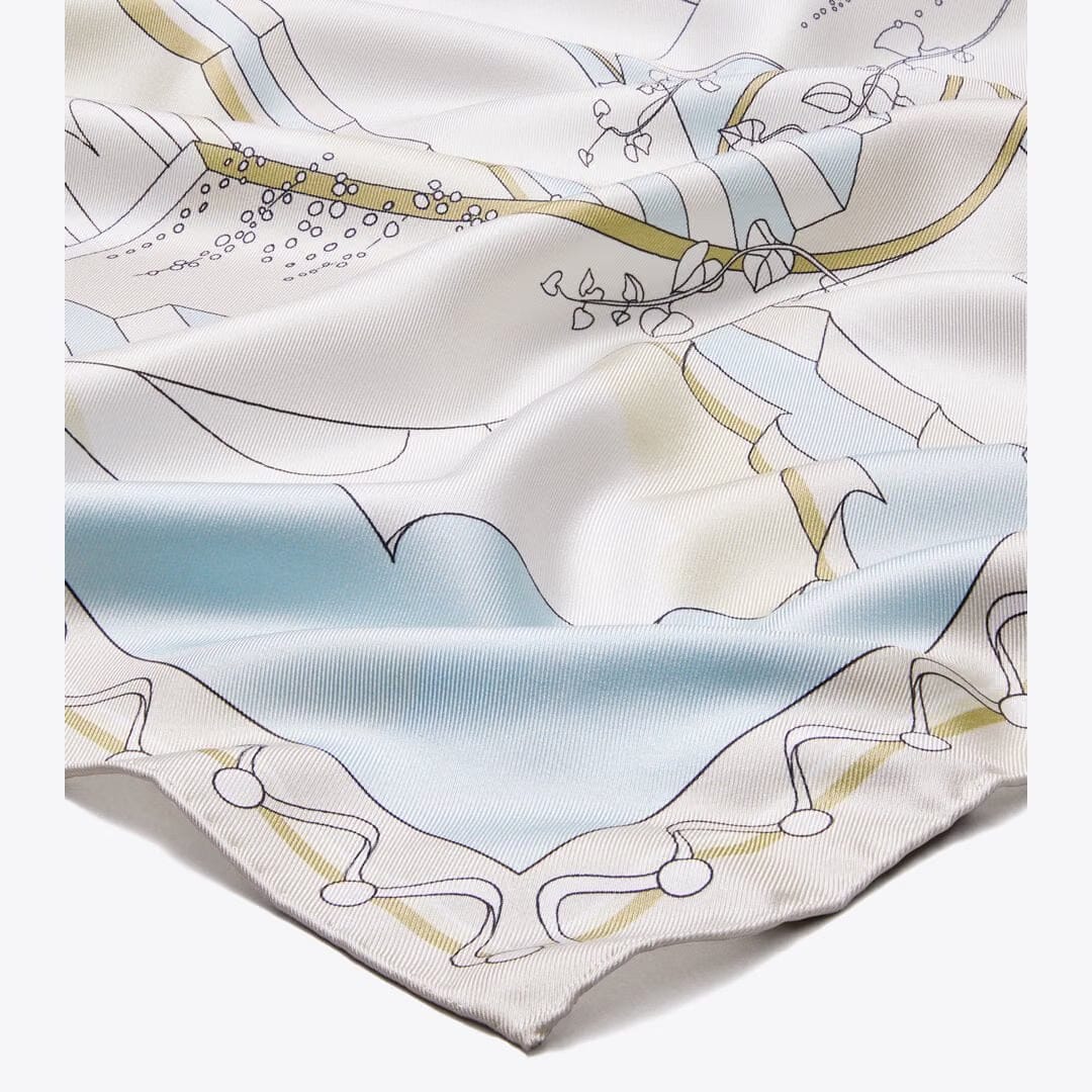 Tory Burch The Pool Silk Square Scarf The Pool Beige