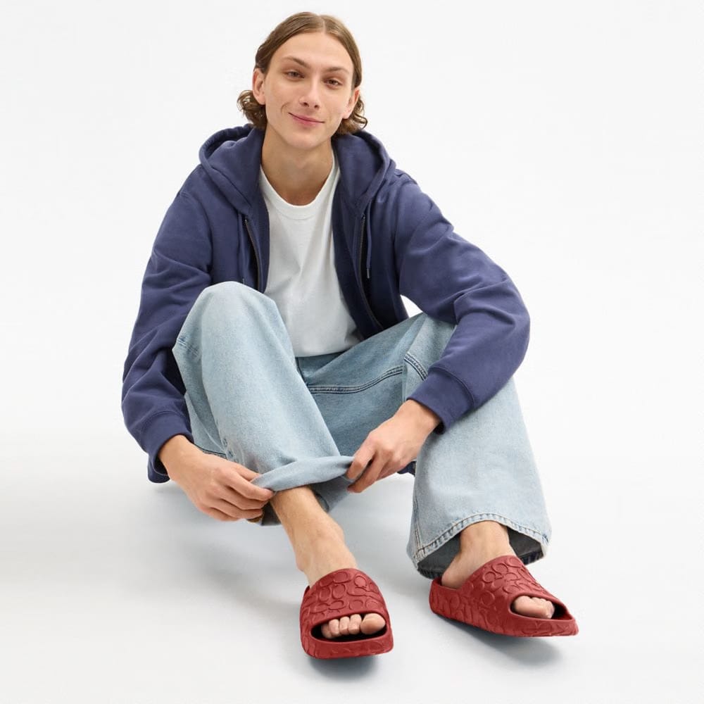 Men's Coach Bay Slide In Signature Poppy