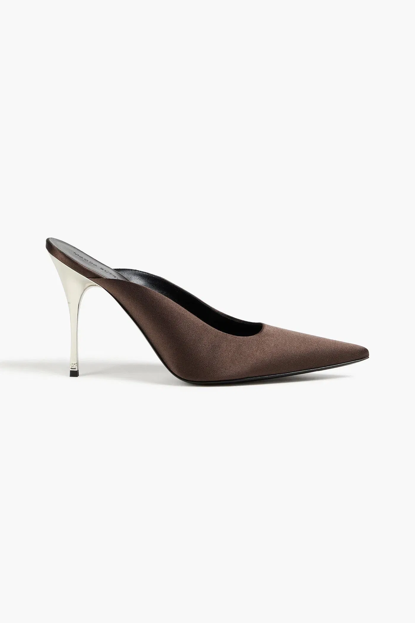 Magda Butrym Satin Mules Chocolate Women's