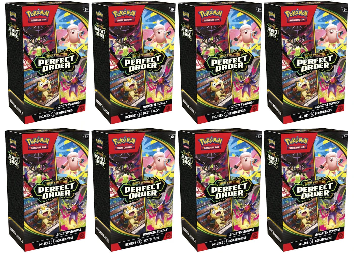 2026 Pokemon Mega Evolution Perfect Order Booster Bundle 8X Lot
