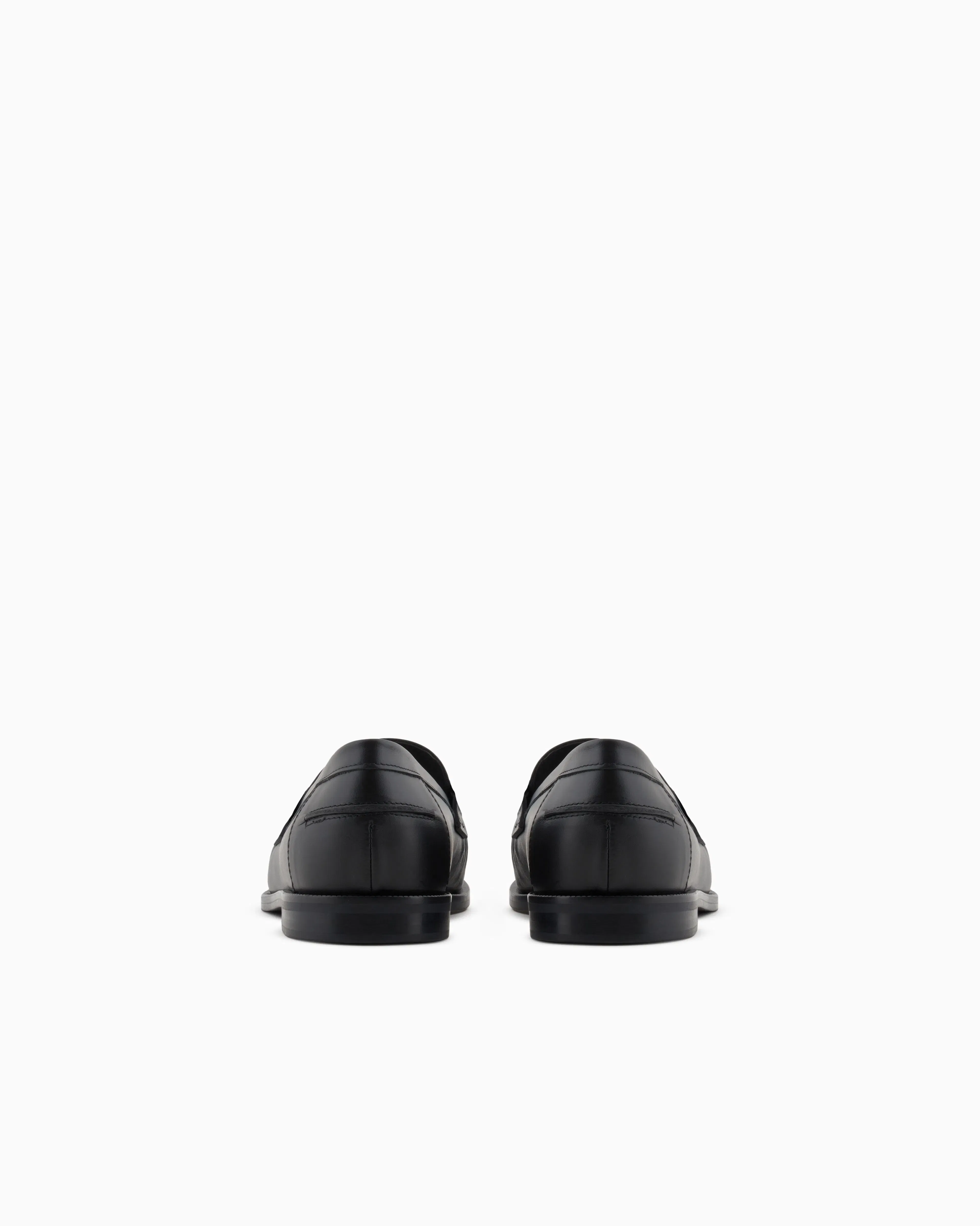 Emporio Armani Smooth Leather Loafers Black