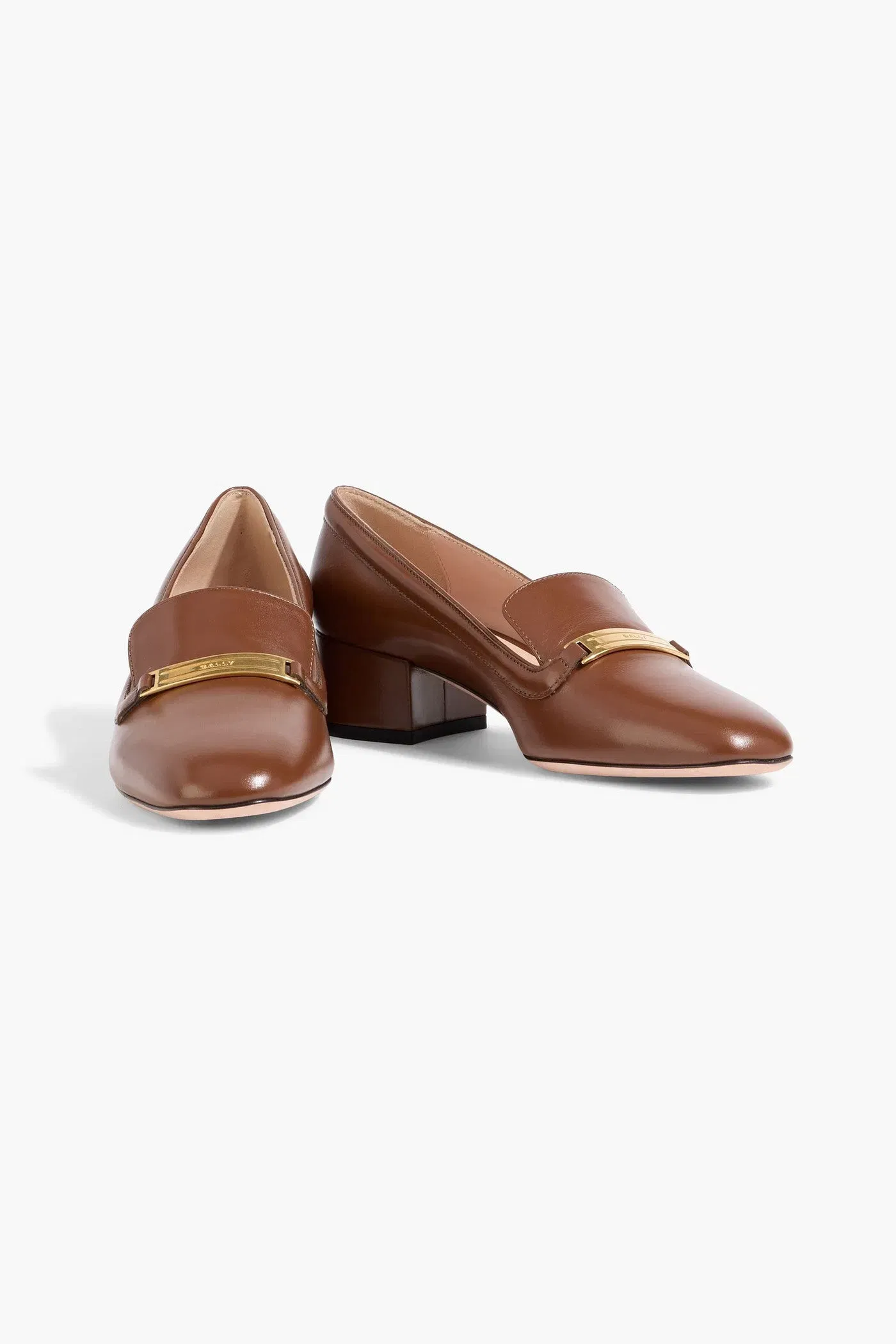 Bally Delisa Embellished Leather Pumps Brown Women's