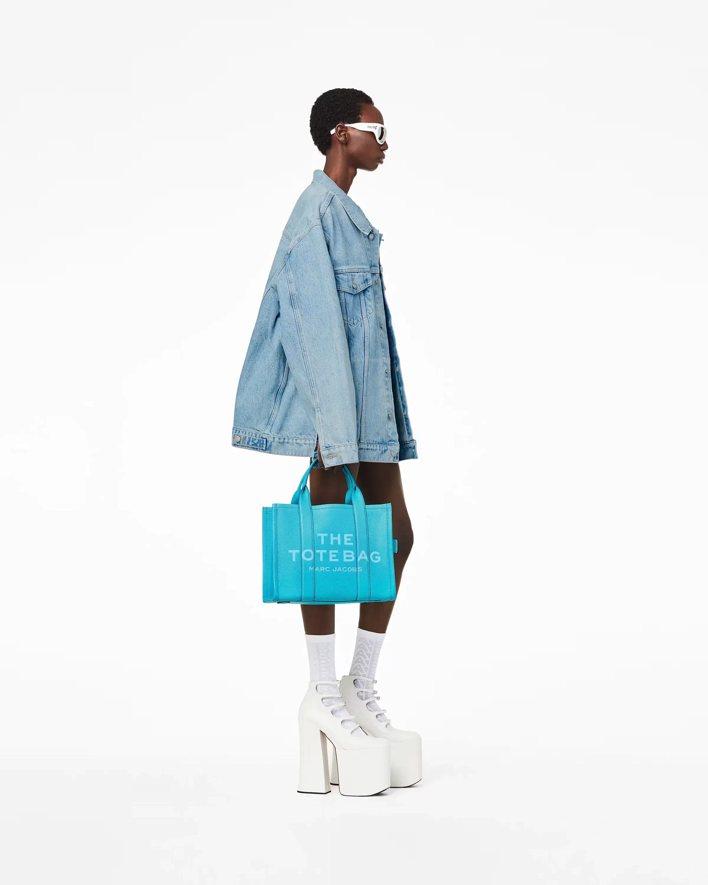Marc Jacobs The Leather Medium Tote Bag Pool