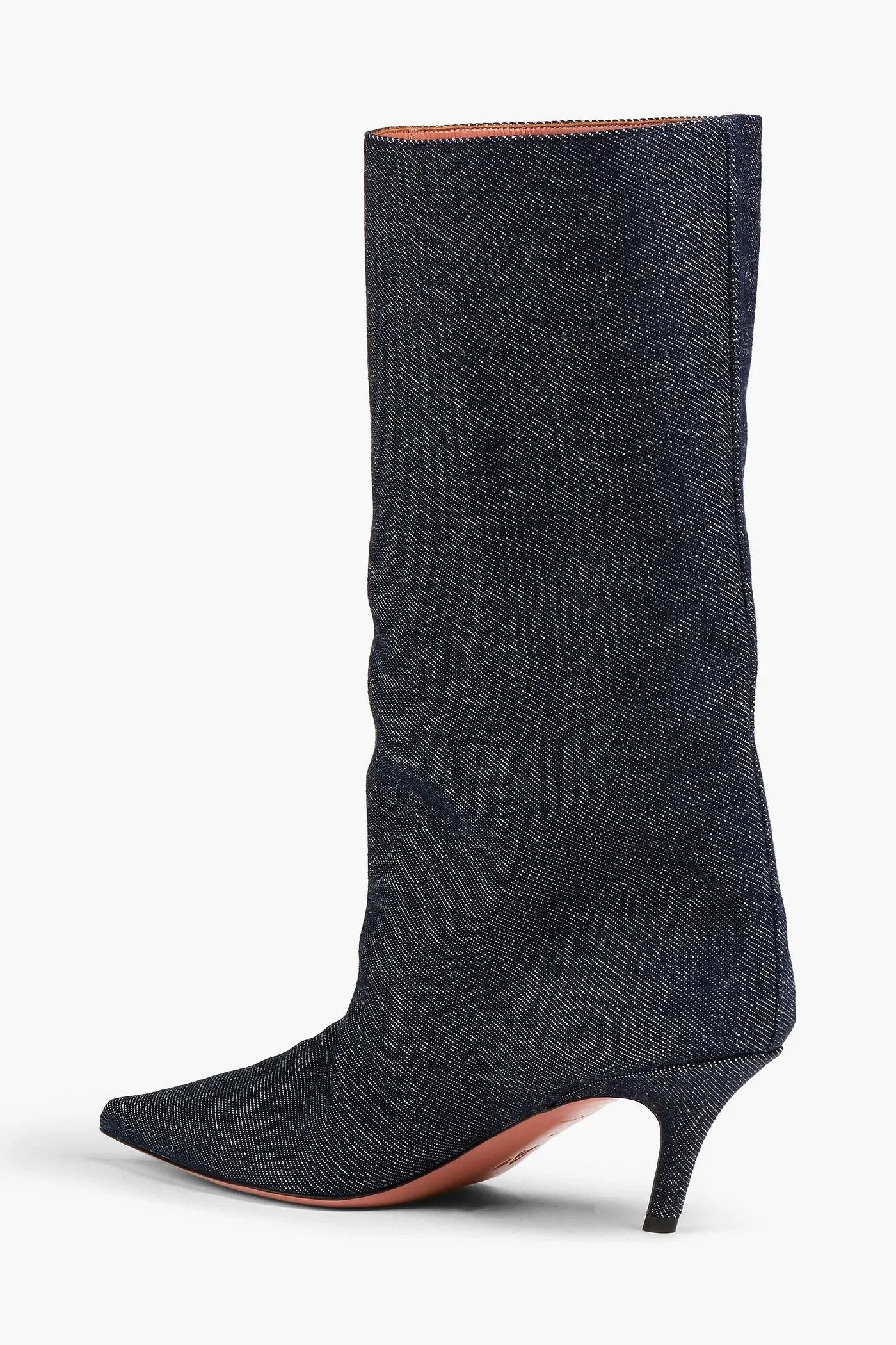 Amina Muaddi Fiona 60 Denim Boots Dark Denim Women's