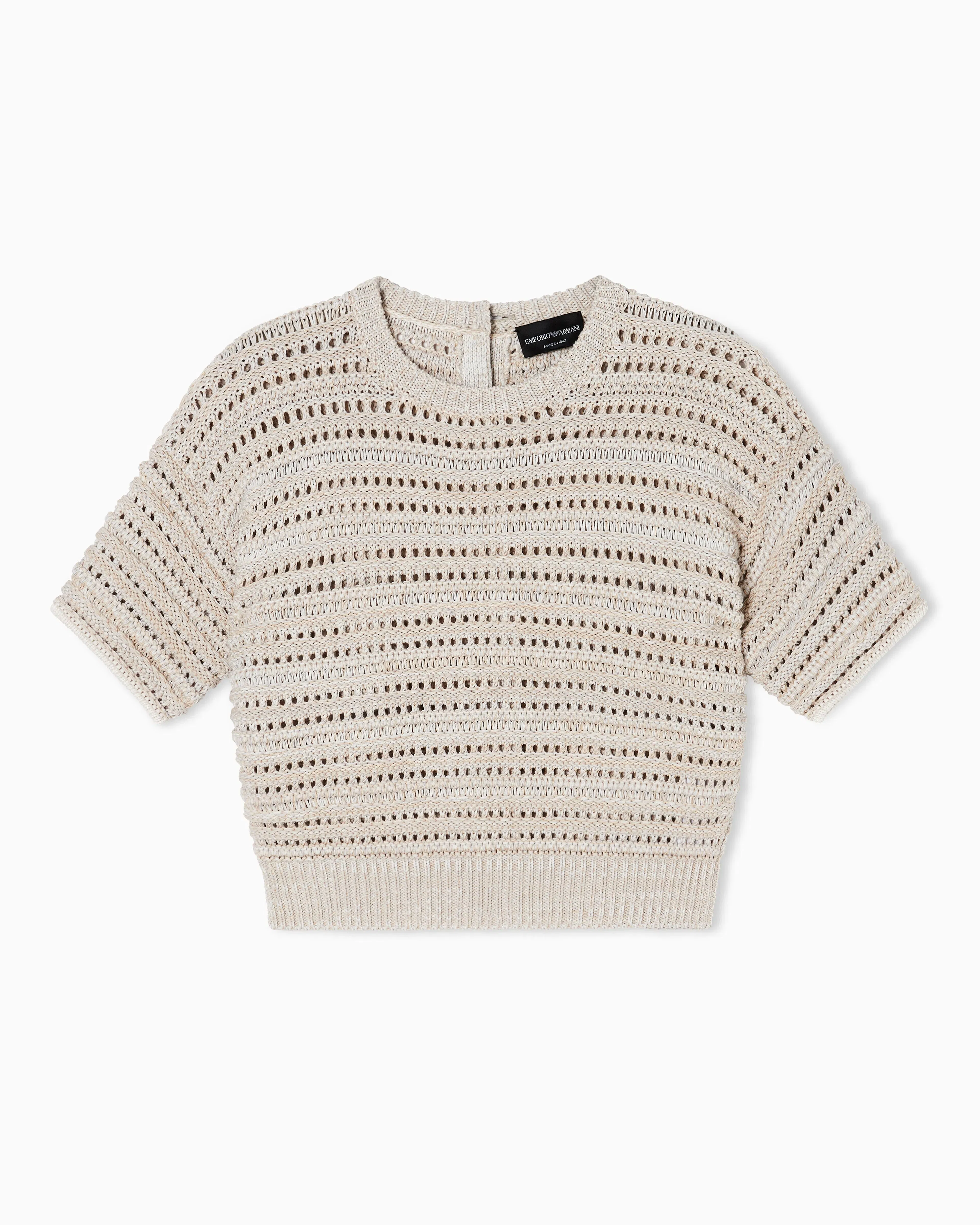 Emporio Armani Short-sleeved jumper with perforated knit