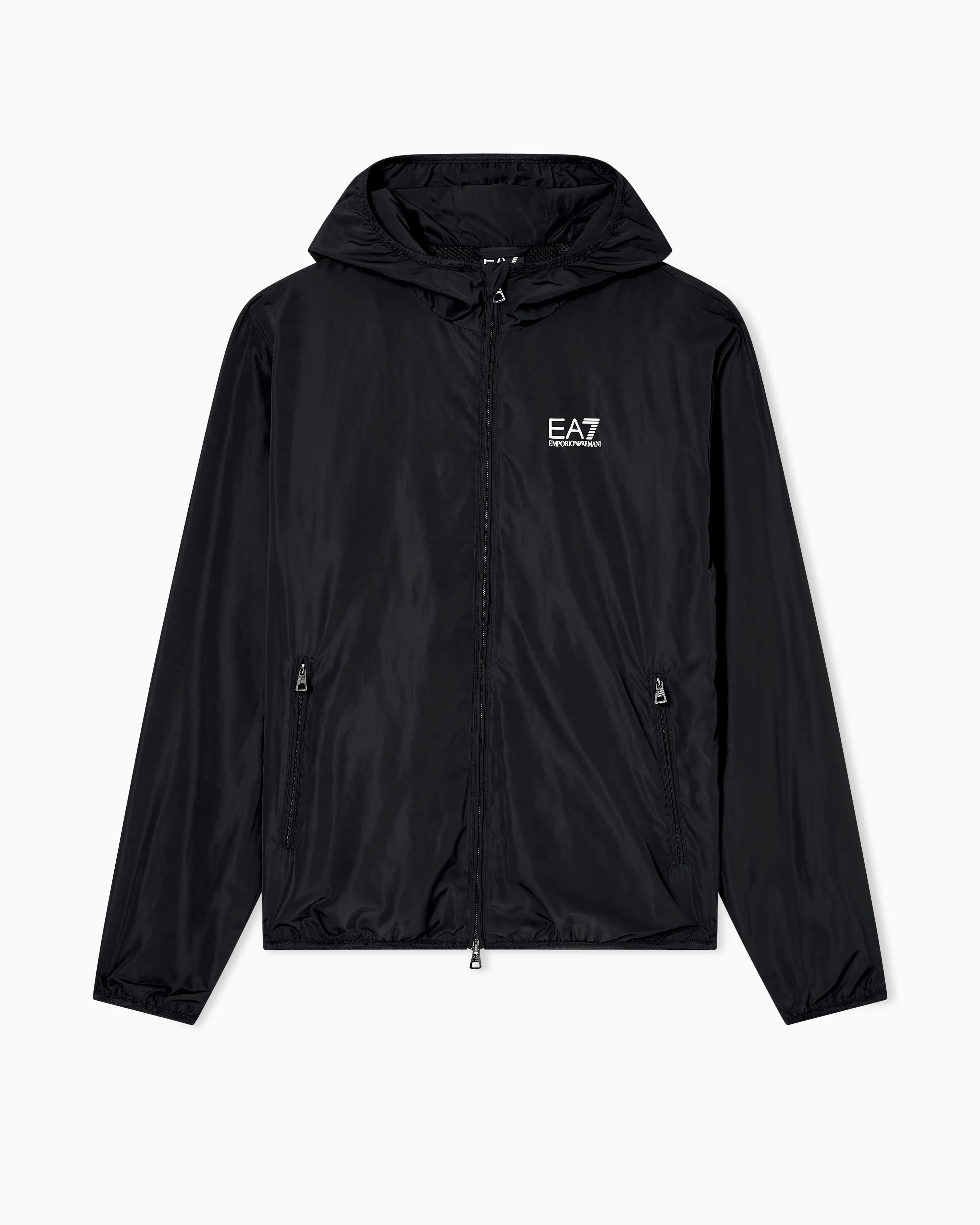 EA7 Technical hooded bomber with zip closure Core Identity
