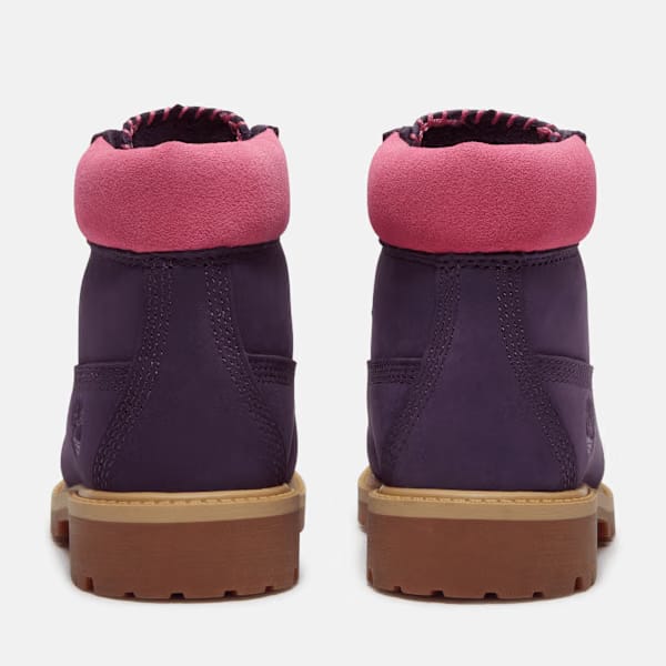 Junior Timberland Premium 6-Inch Waterproof Boot Dark Purple Nubuck/Pink