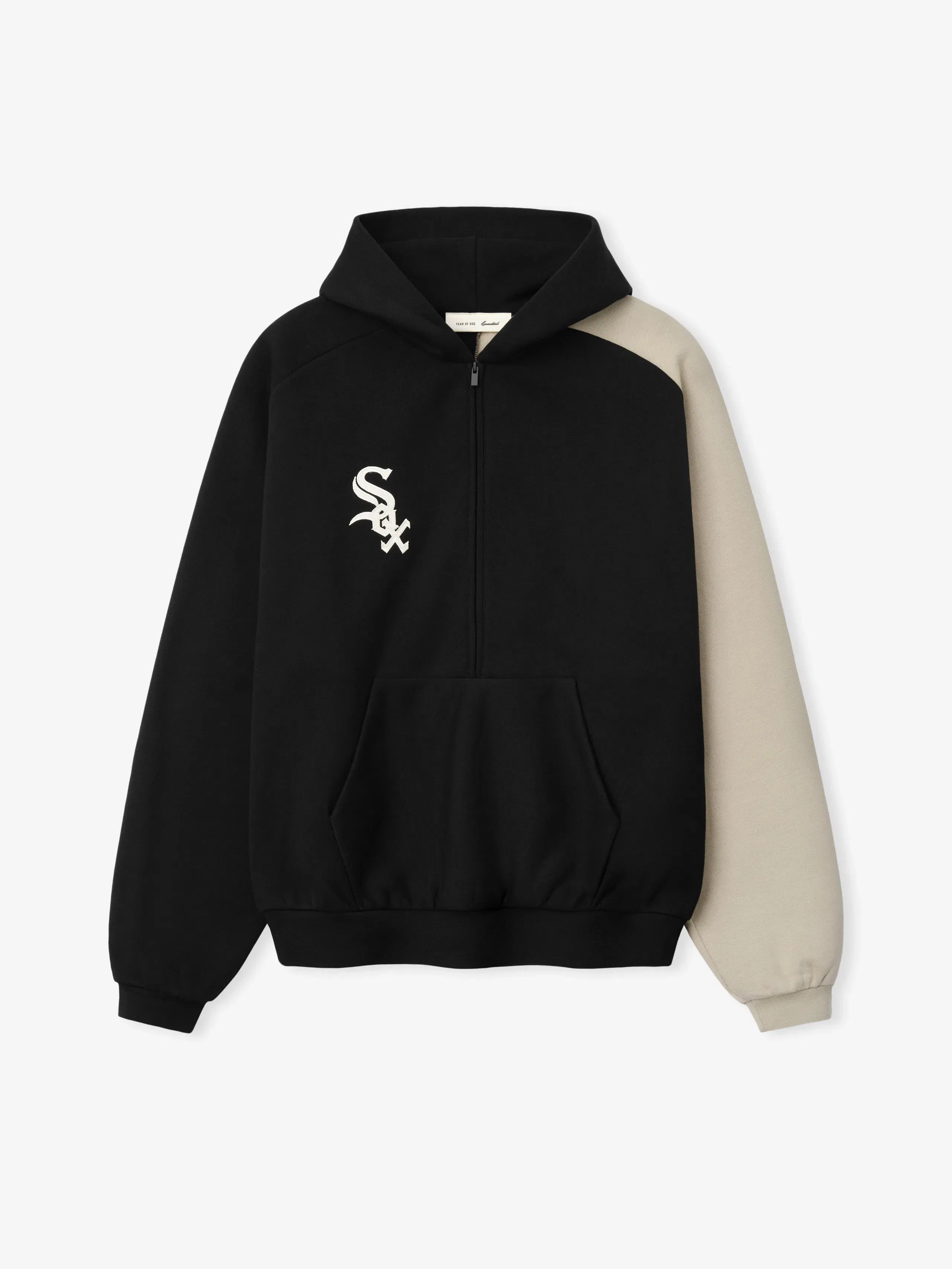 Essentials White Sox Raglan Half Zip Sport Hoodie Black
