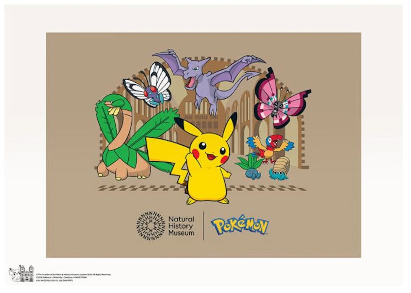 Pokemon X Natural History Museum Pikachu And Friends Art Print