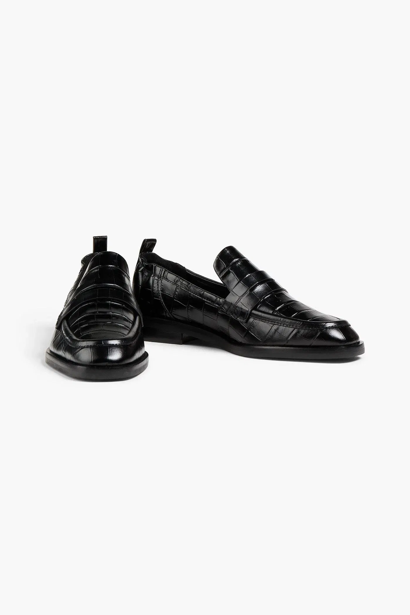 3.1 Phillip Lim Alexa Croc-Effect Leather Loafers Black Women's