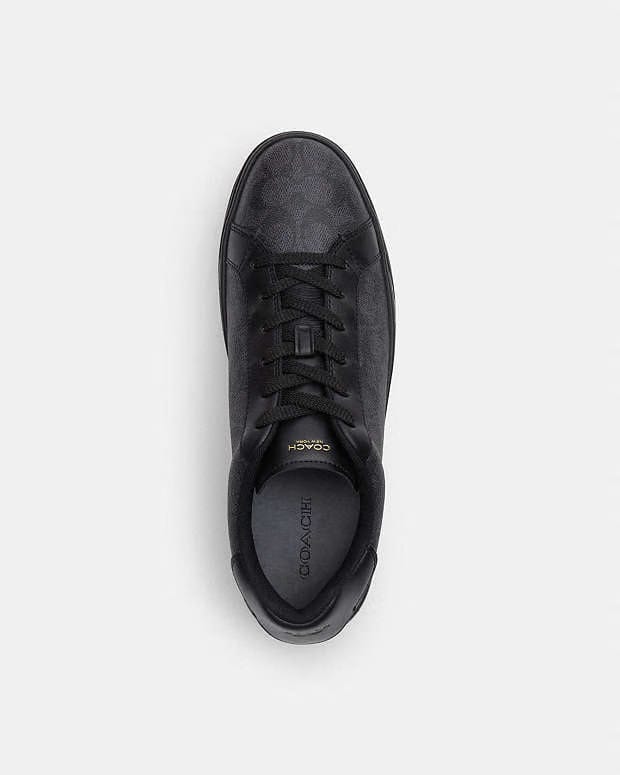 Men's Coach High Line Sneaker In Signature Canvas Graphite Black