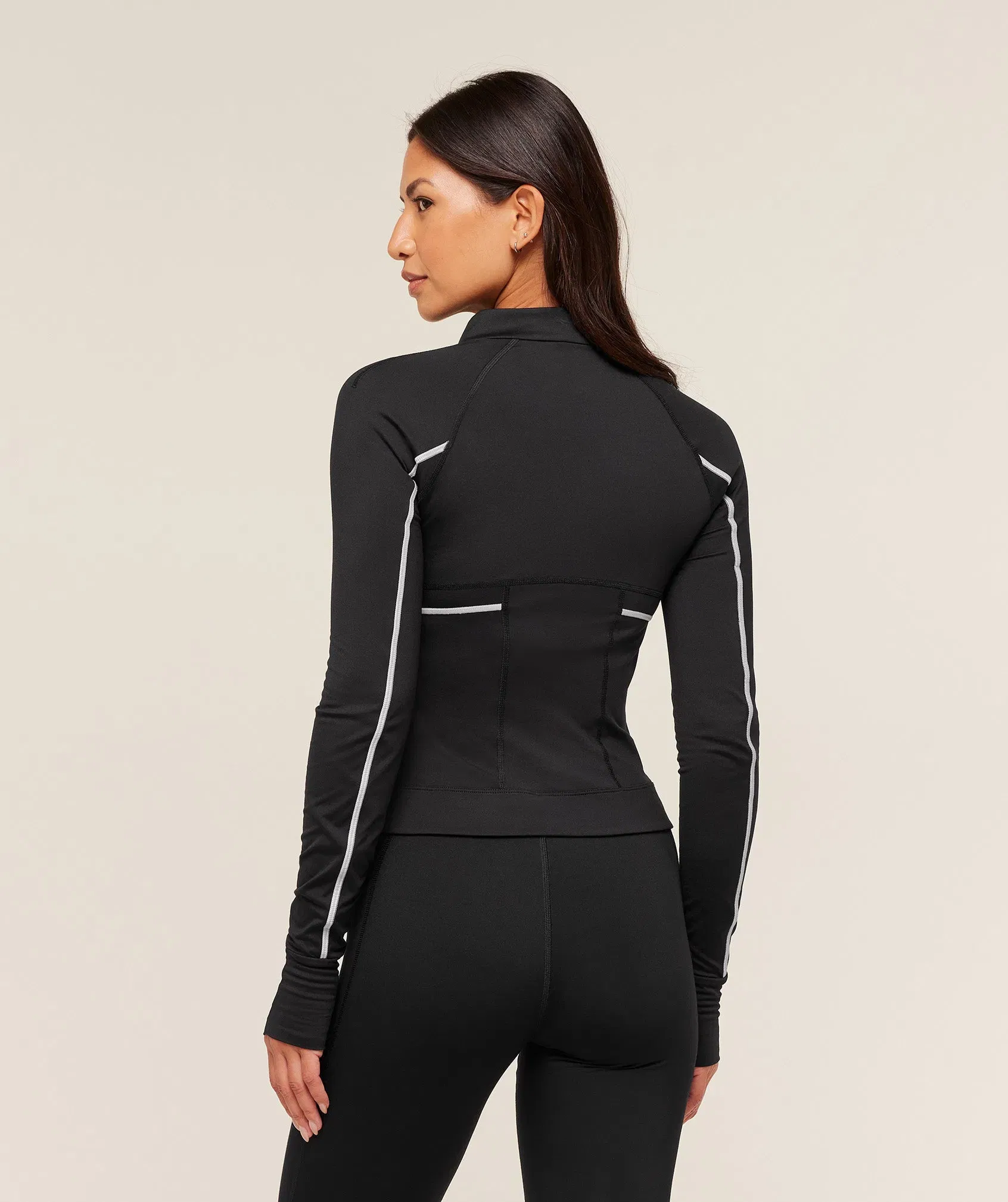 Women's Gymshark Running Warmth Zip Up Jacket Black