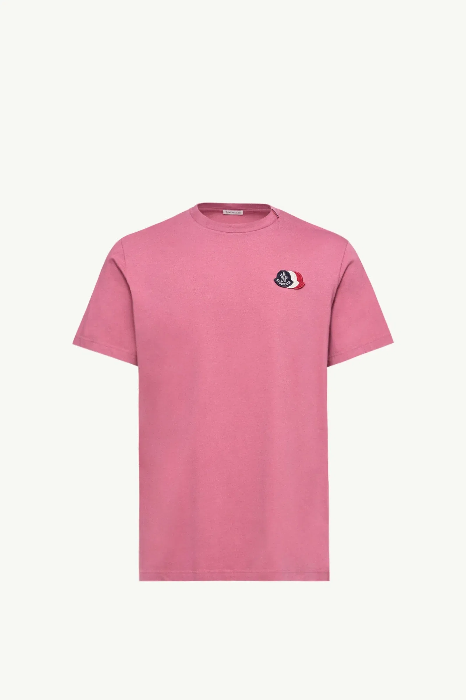 Moncler Embroidered Tricolor Logo Cotton T-Shirt Fuchsia Fuchsia