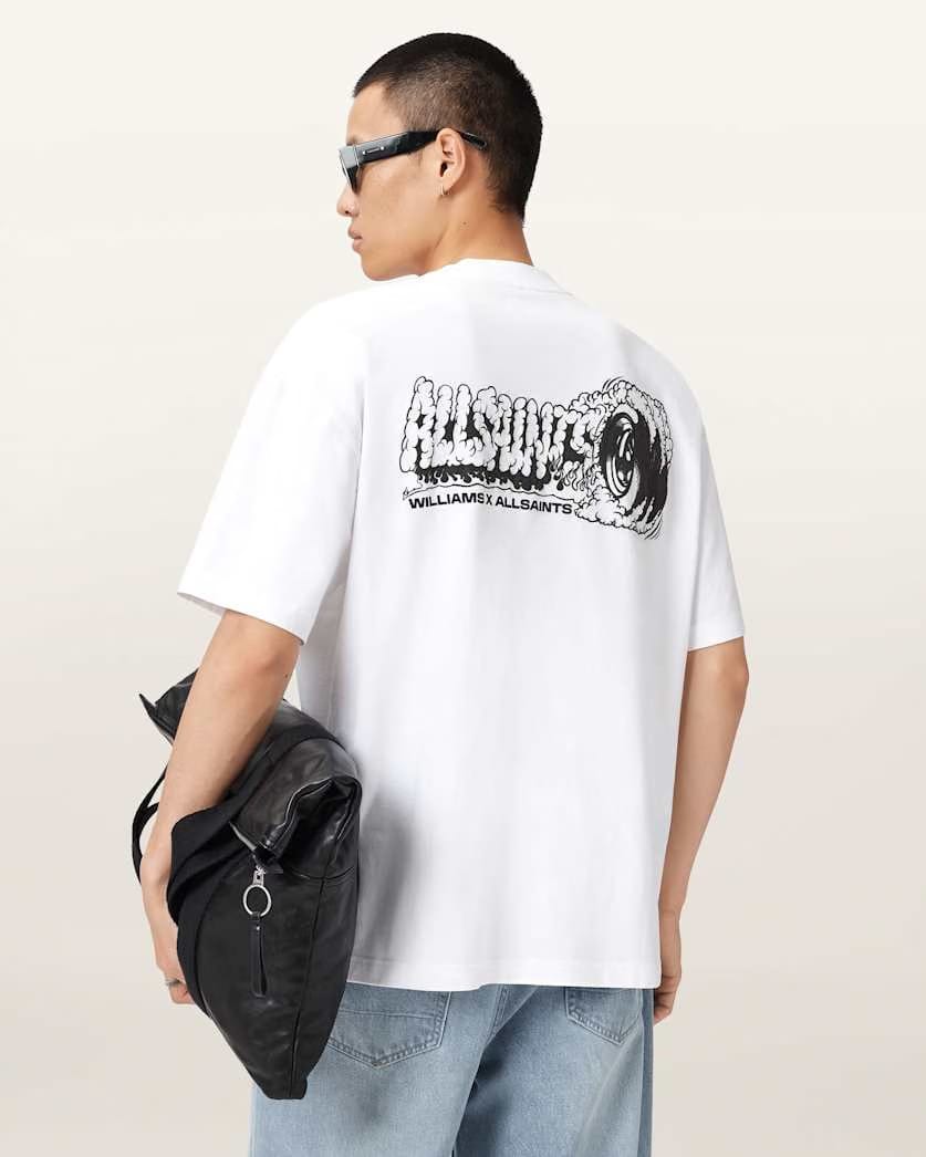AllSaints Williams X Allsaints Burnout Crew Neck T Shirt Williams Blue