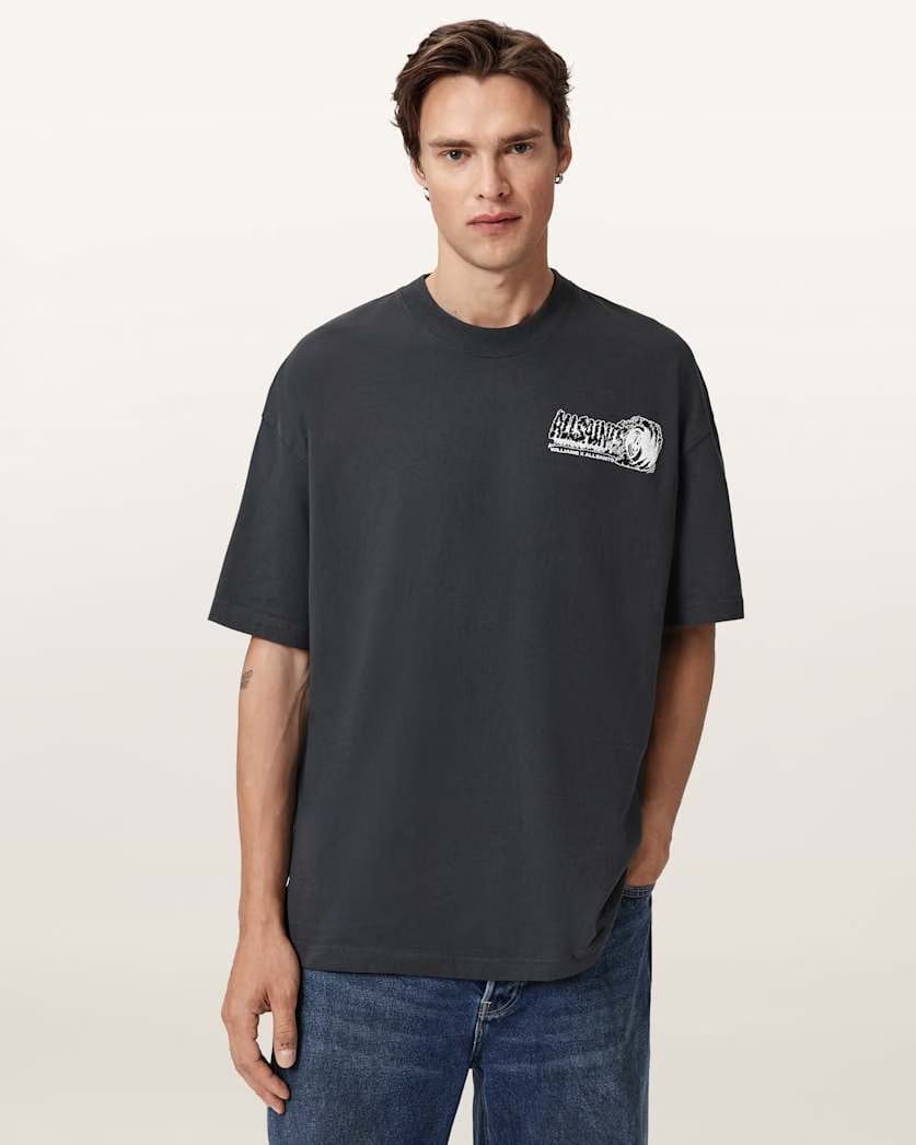 AllSaints Williams X Allsaints Burnout Crew Neck T Shirt Williams Blue