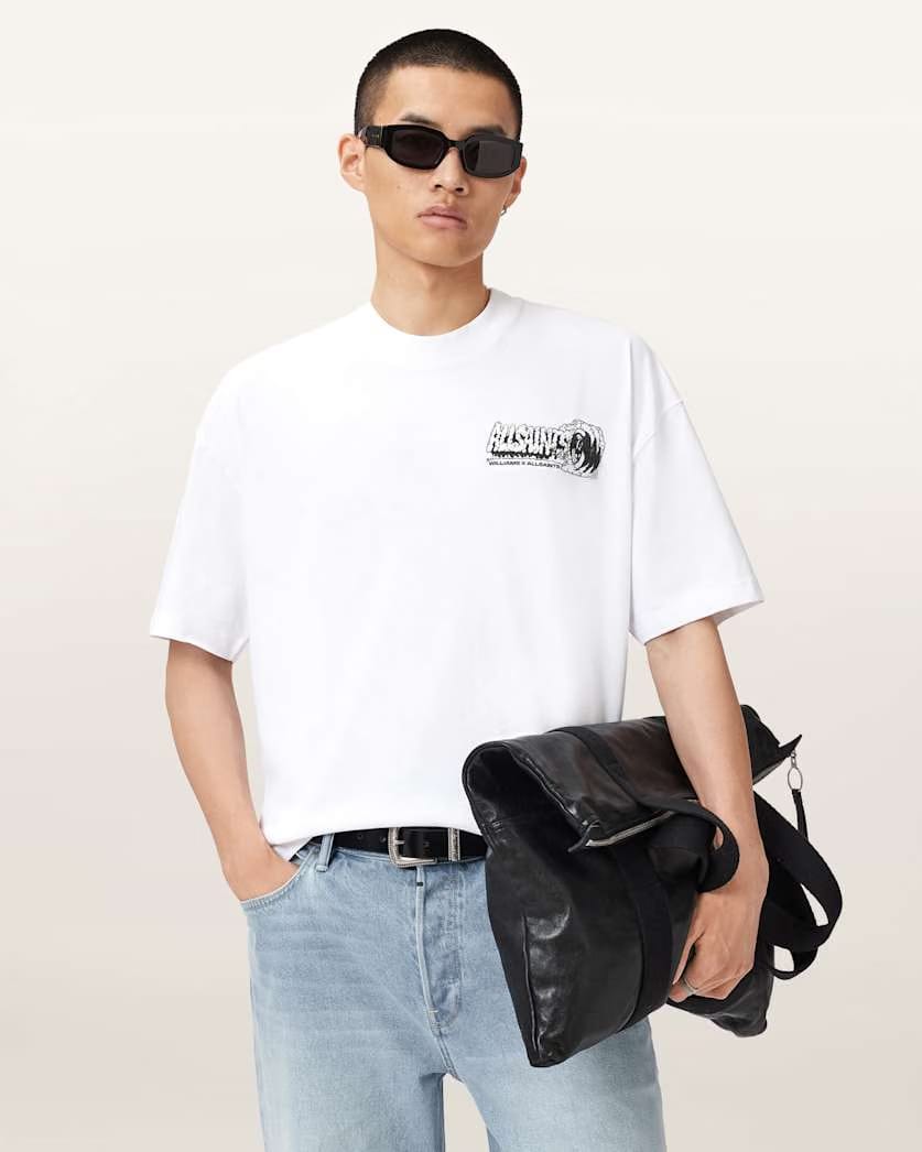 AllSaints Williams X Allsaints Burnout Crew Neck T Shirt Williams Blue