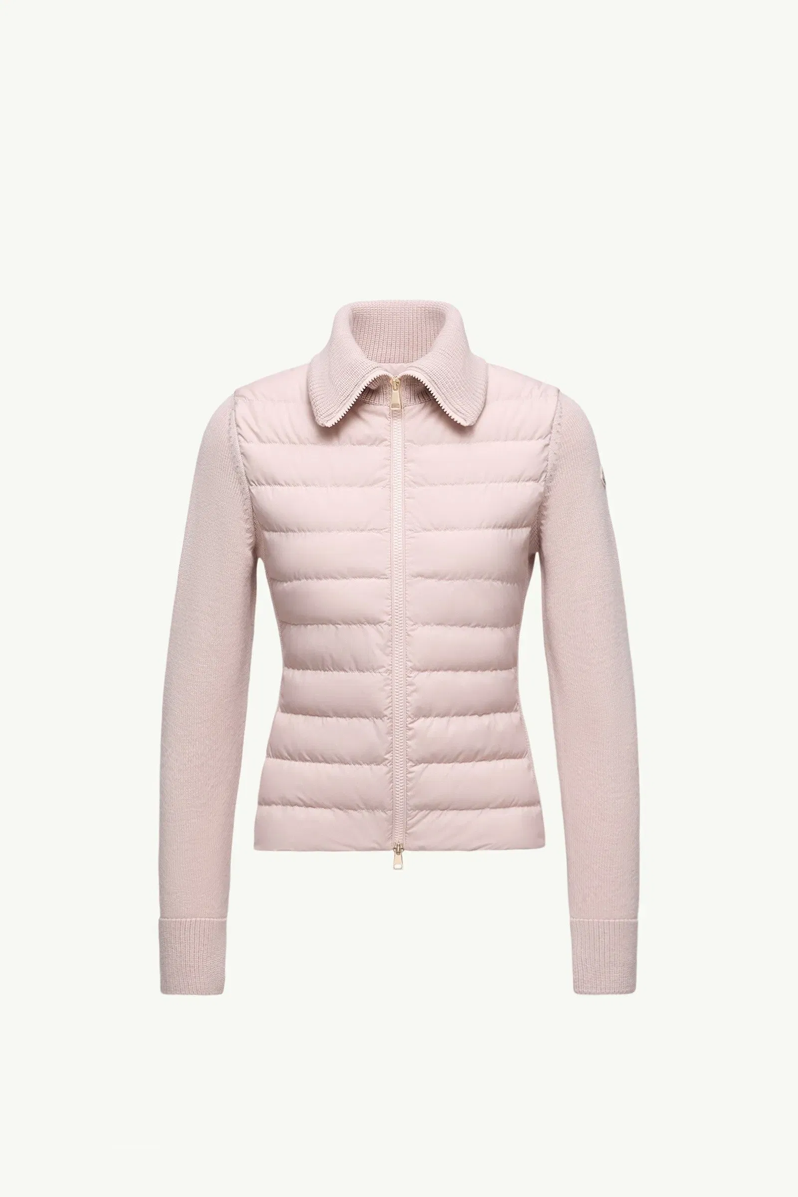 Moncler Padded Zip-Up Wool Cardigan Pink Pink