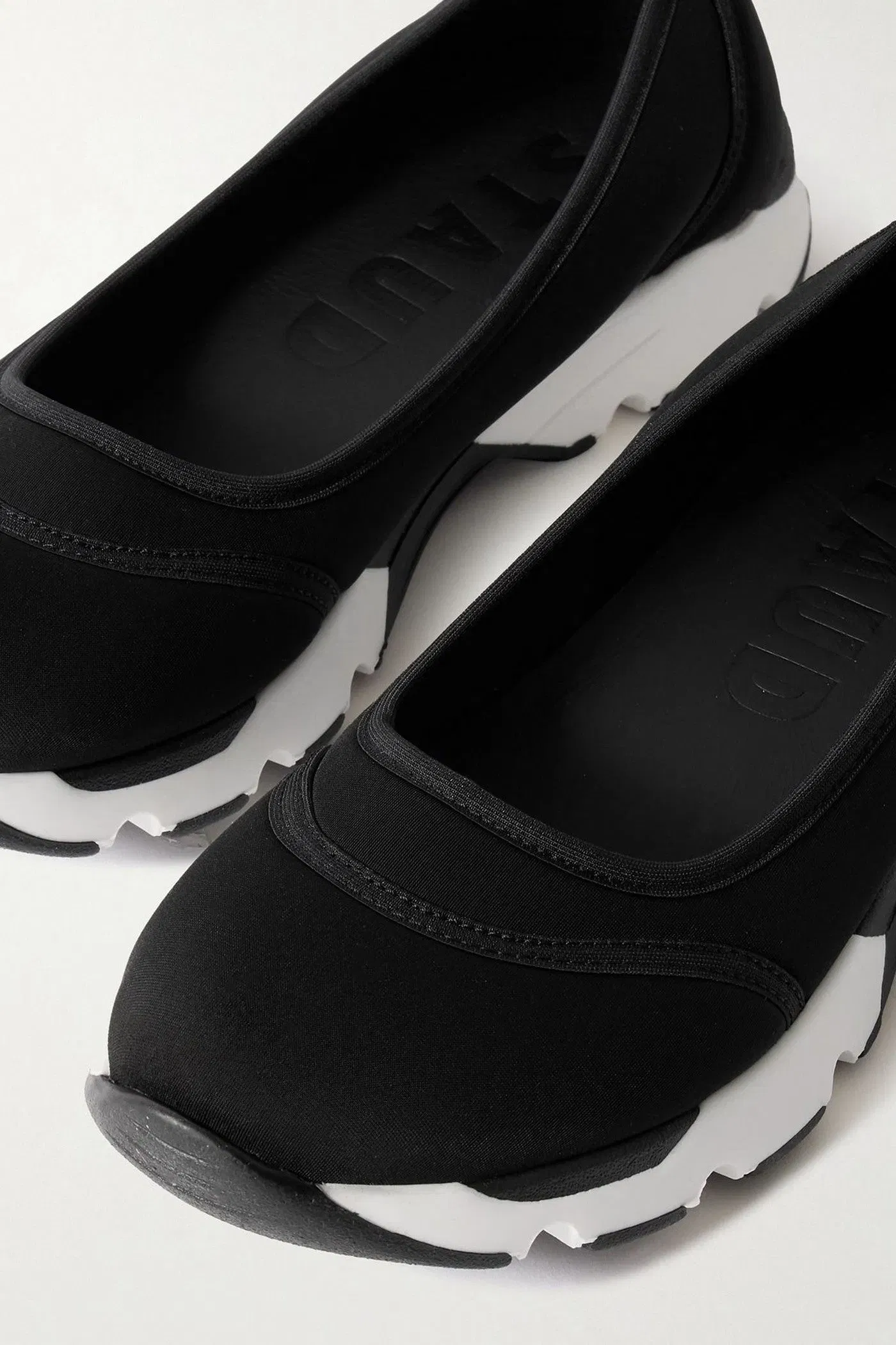 Staud Gino Paneled Neoprene Ballet Flats Black Women's