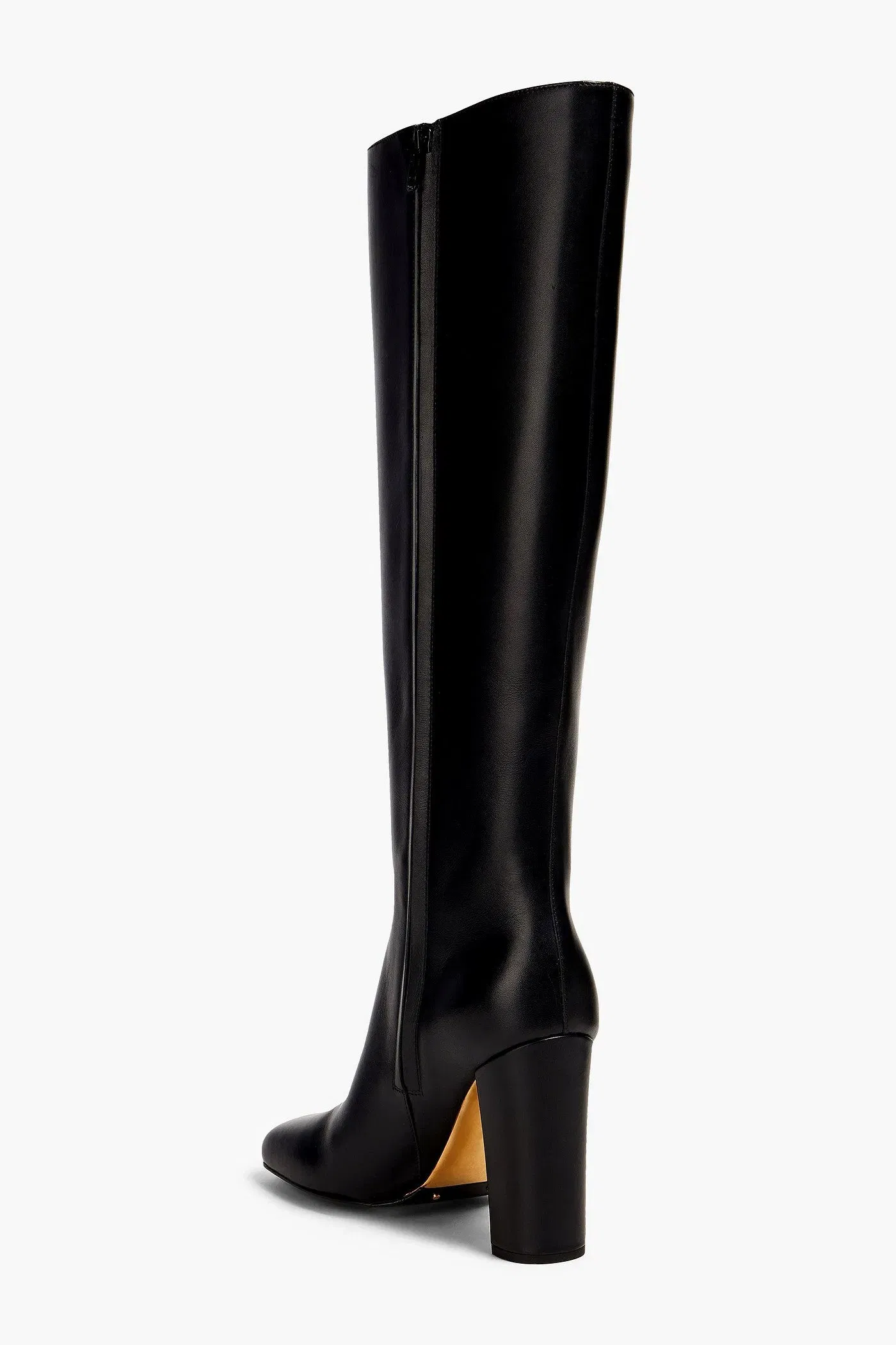 Valentino Garavani Vlogo Leather Knee Boots Black Women's